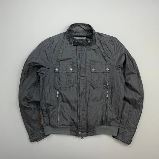 Prada Handbag Sport Grey Mixed Biker Jacket Nylon Metal Gray