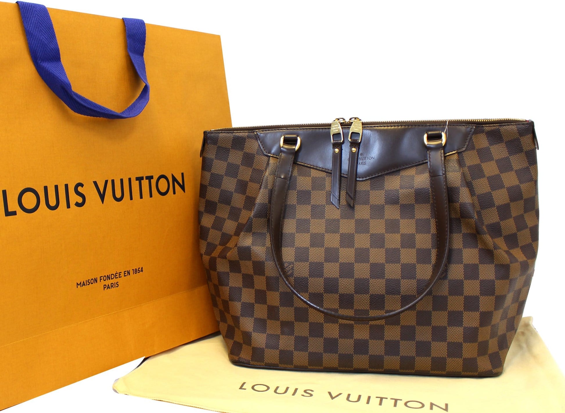 Louis Vuitton Damier Ebene Westminster Gm Tote Shoulder Handbag Shoulder Bag