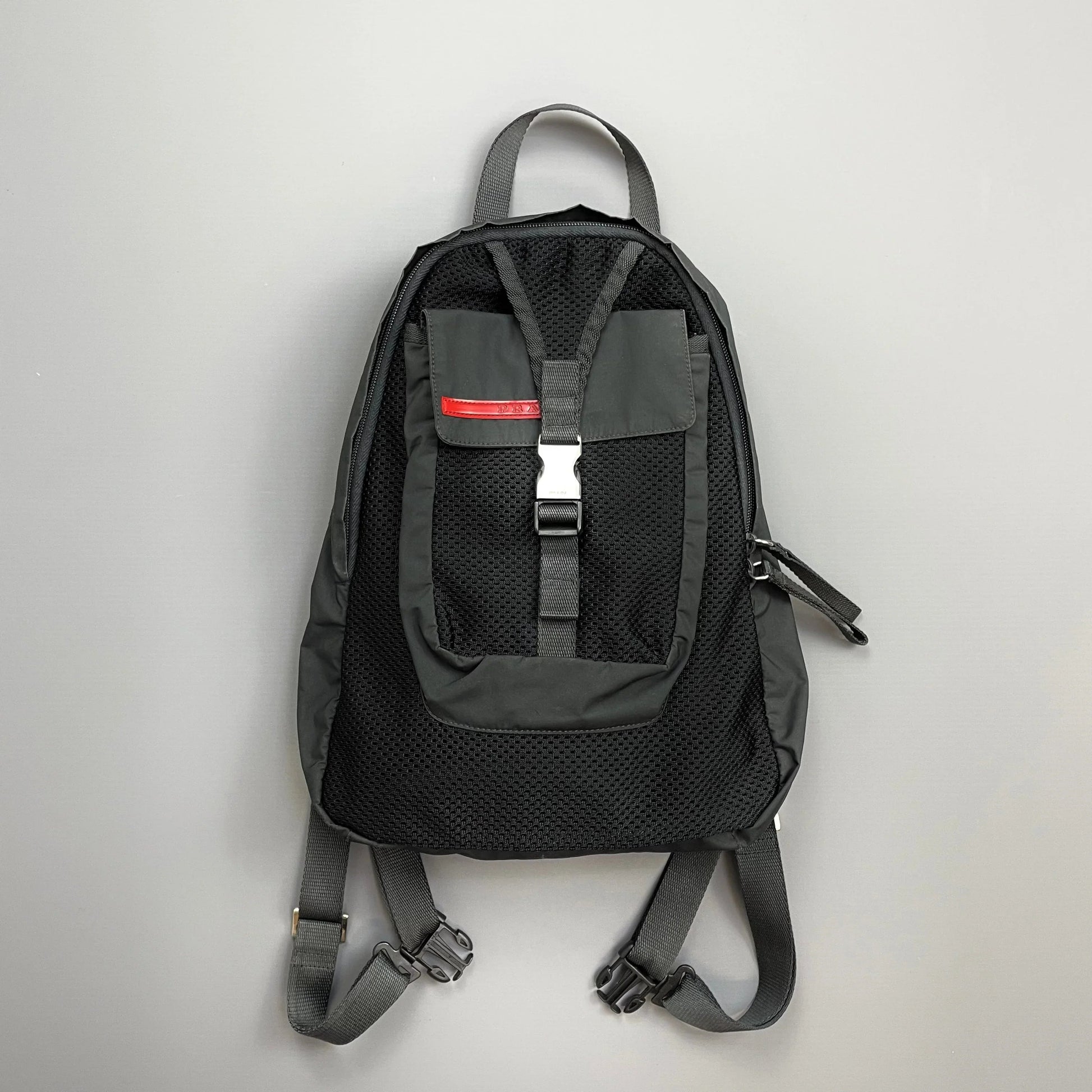 Prada Backpack Sport Grey & Mesh Black Gray