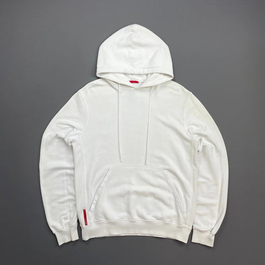 Prada Handbag Sport Cotton Pullover Drawstring Hoodie White