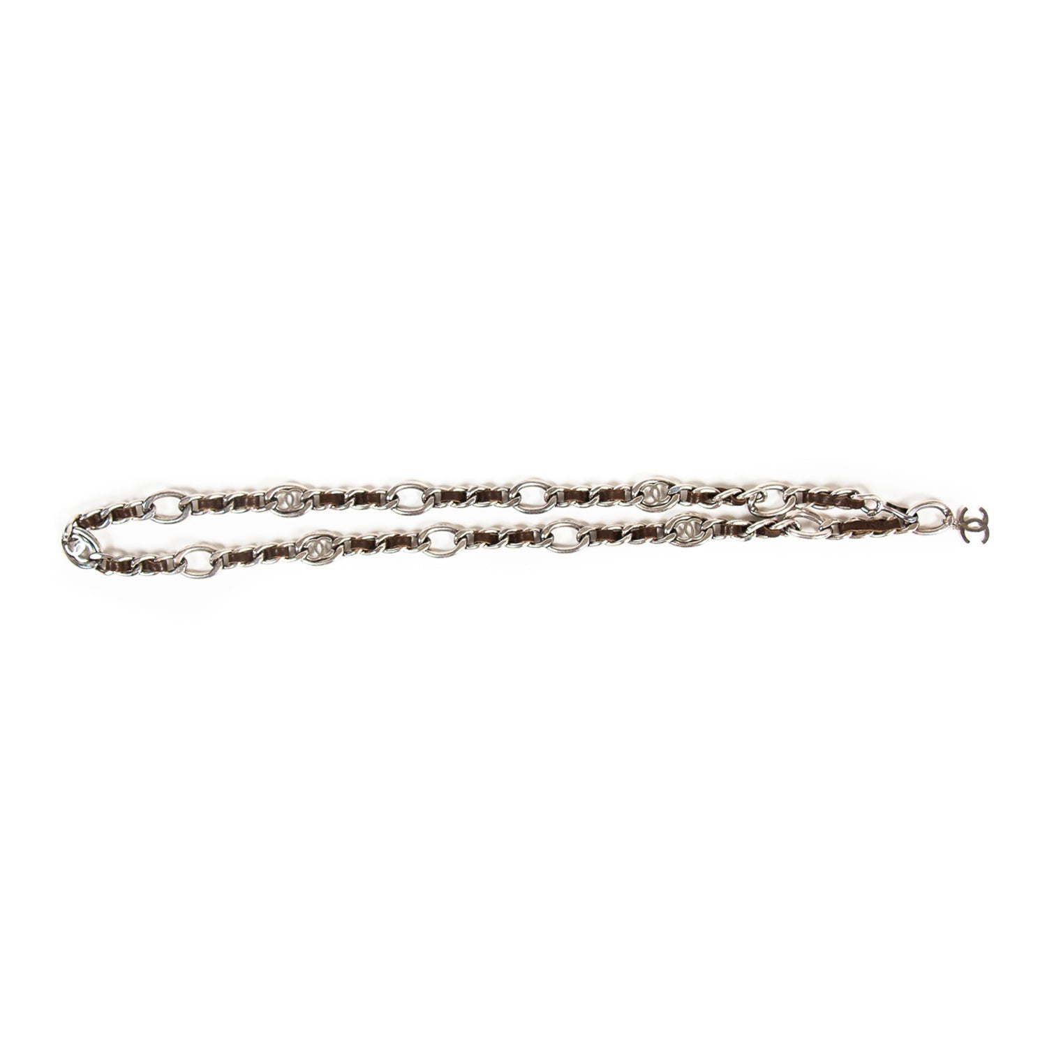 Chanel CC Chain-Link Leather Belt