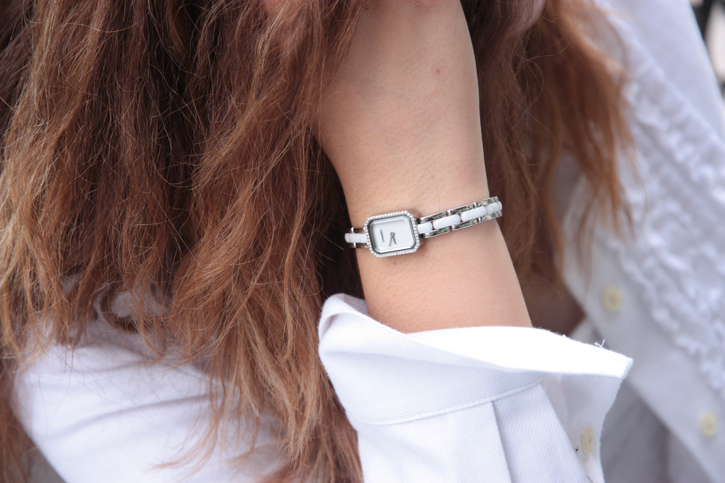 Chanel Premiere Stainless Steel Diamond White Watch Jewelry