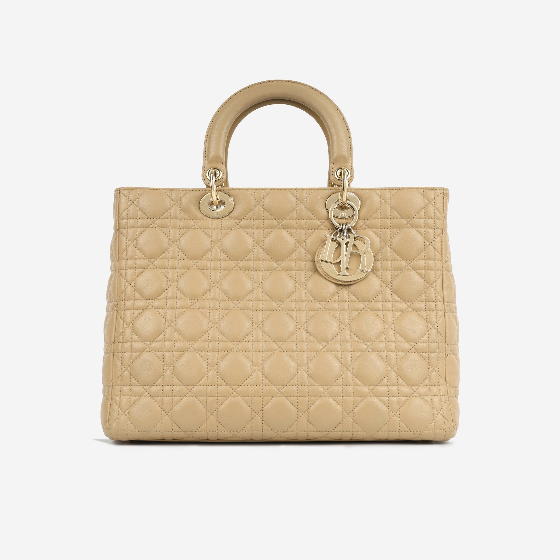 Dior Christian Lady Shoulder Bag Large Lambskin Leather Ghw