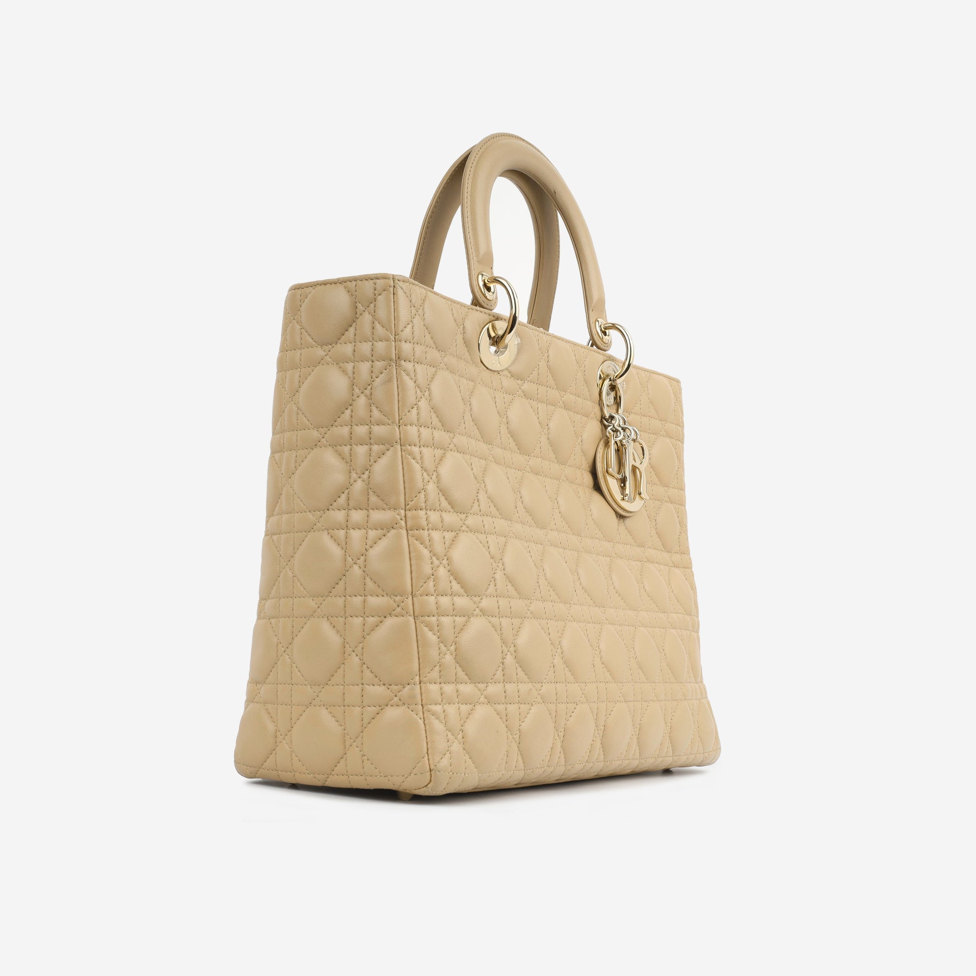 Dior Christian Lady Shoulder Bag Large Lambskin Leather Ghw