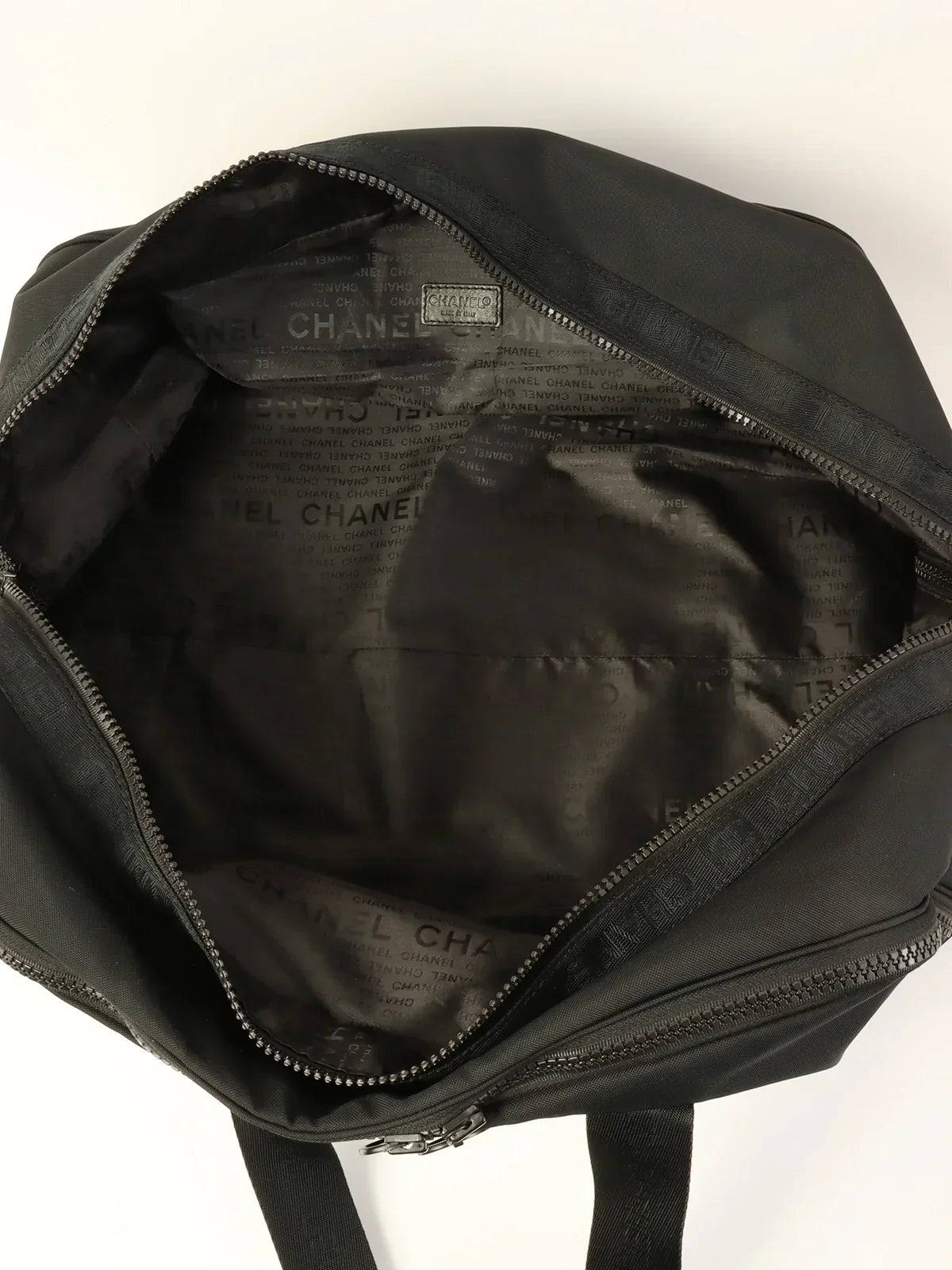 Chanel Around  Made Sport Line Nylon Logo Boston Bag Black