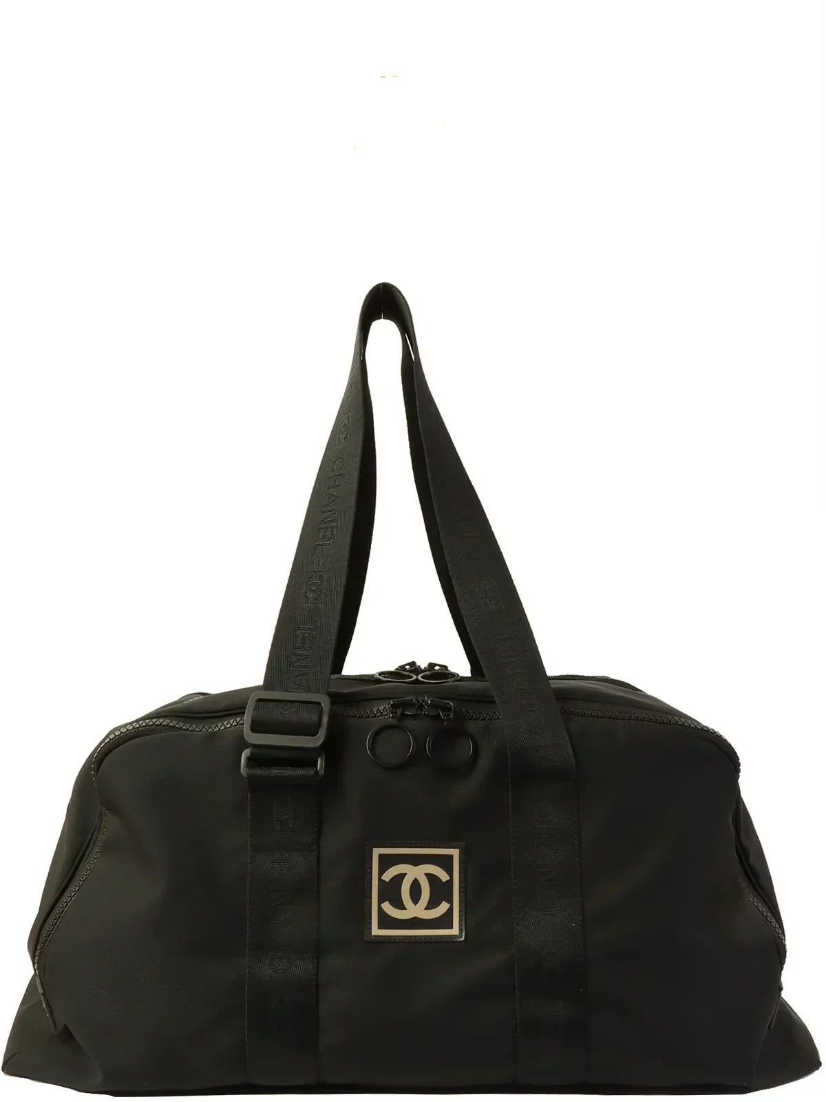 Chanel Around  Made Sport Line Nylon Logo Boston Bag Black