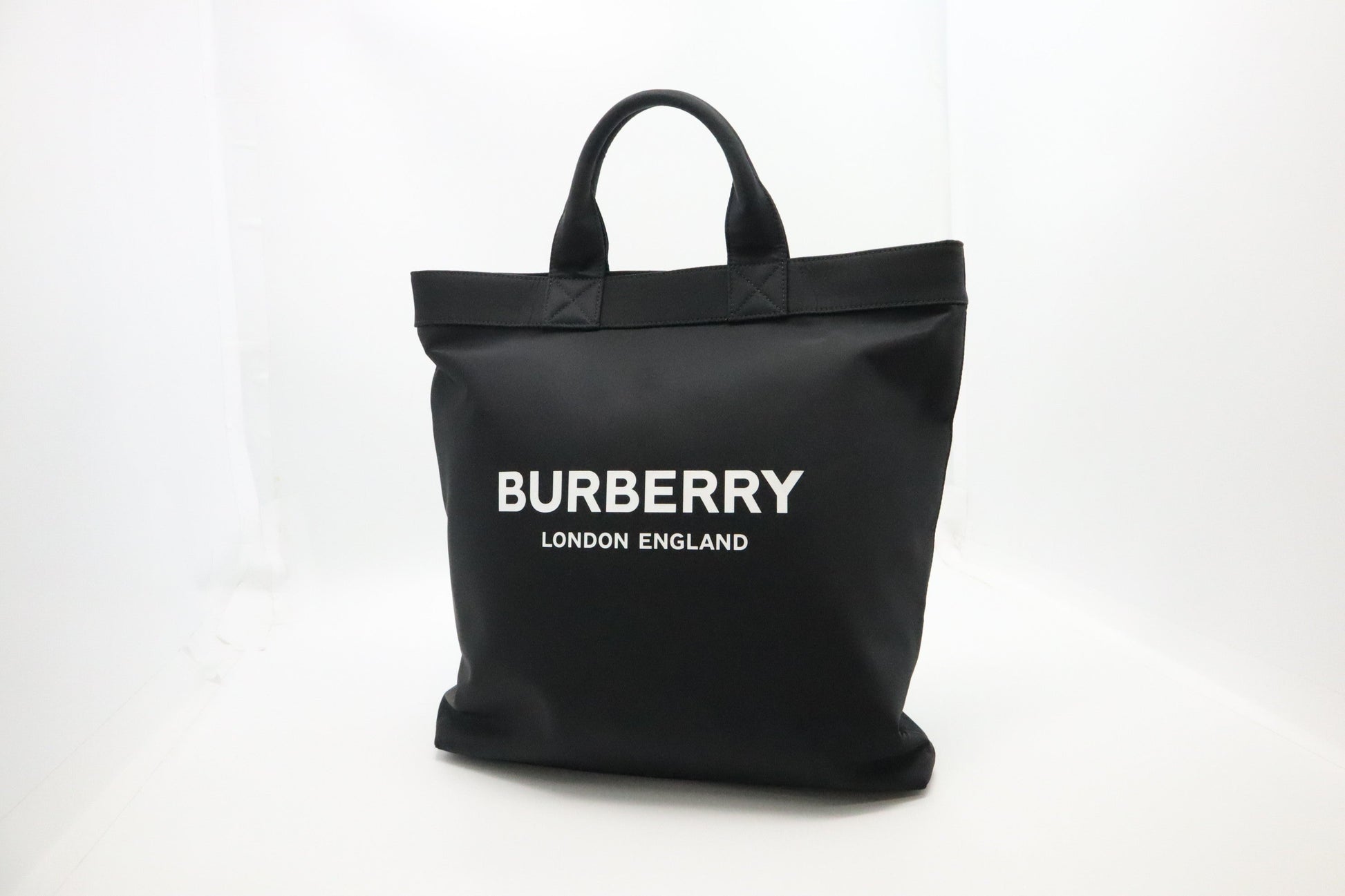 Burberry Tote In Nylon Black Tote Bag