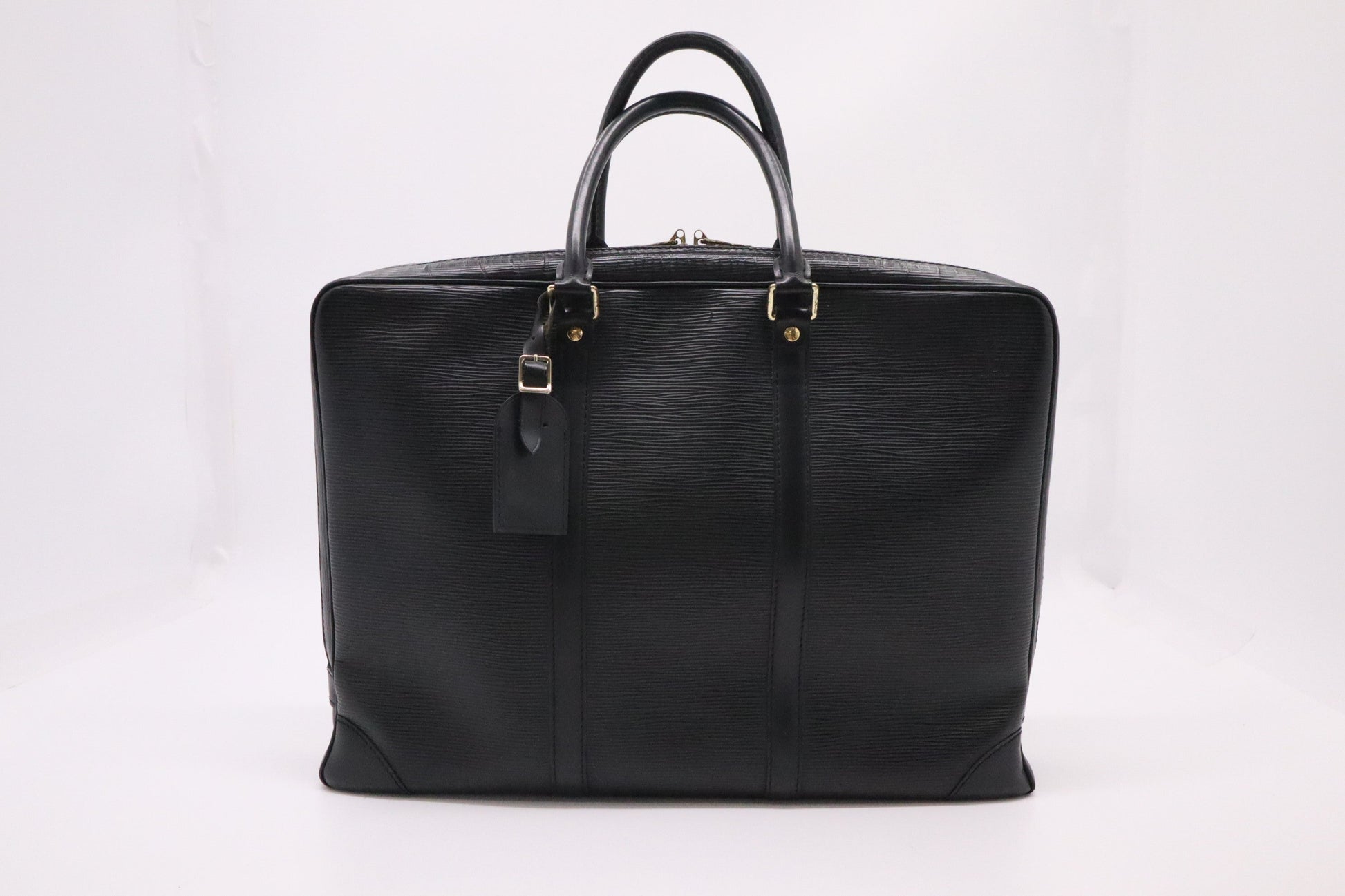 Louis Vuitton Porte Documents Voyage Business Black Leather Epi Handbag