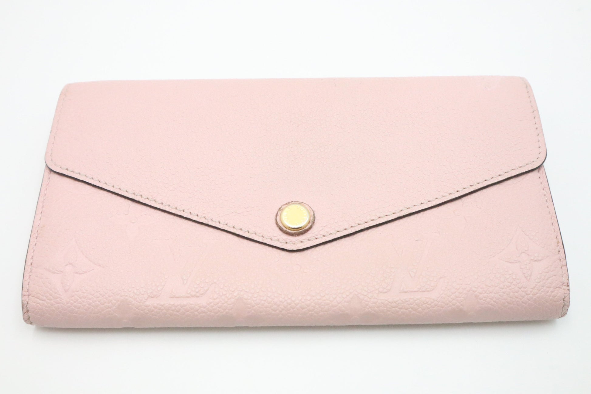 Louis Vuitton Sarah Pink Leather Empreinte Wallet Case