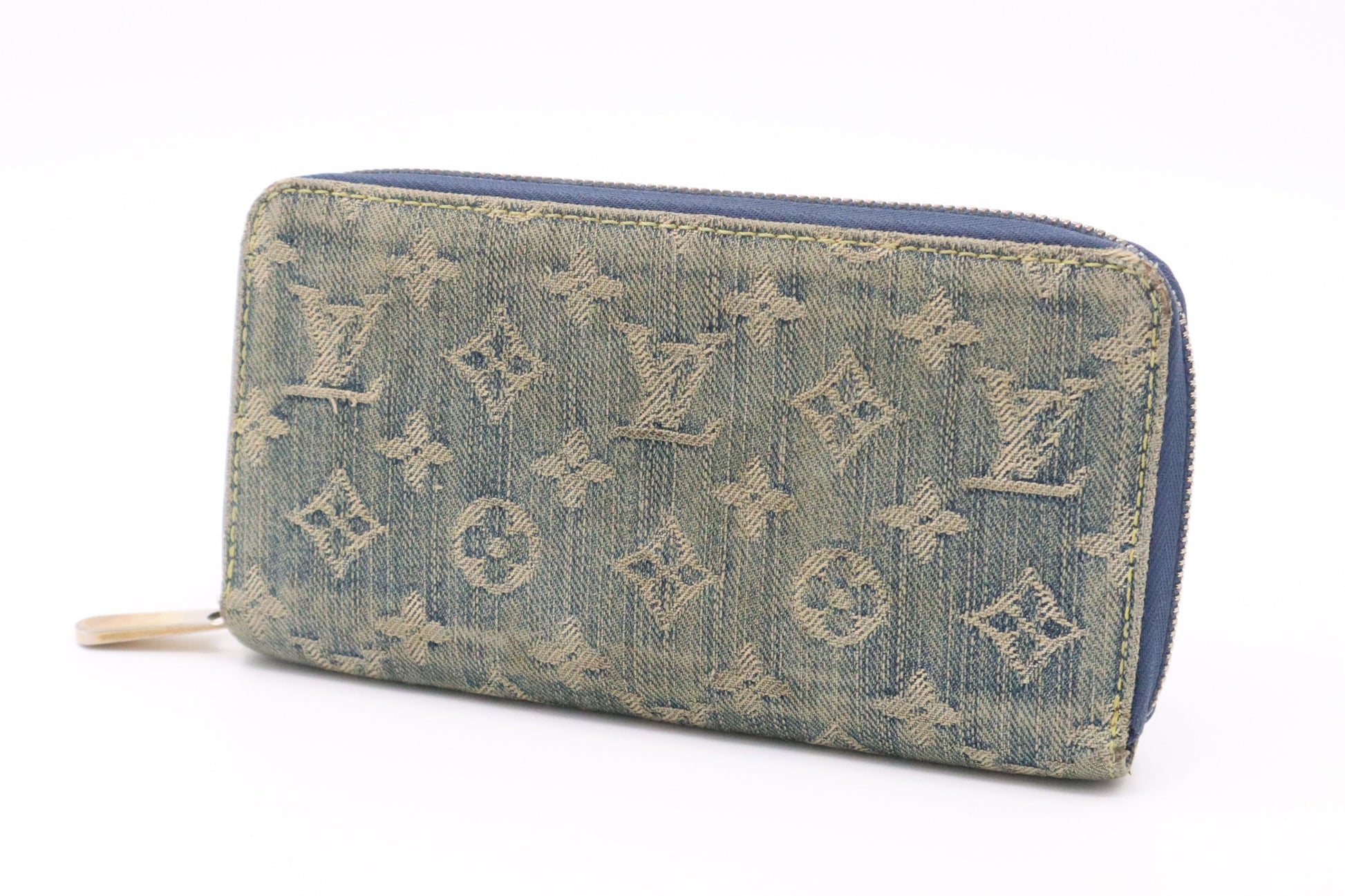 Louis Vuitton Long Zippy Monogram Canvas Denim Wallet Case Canvas 1