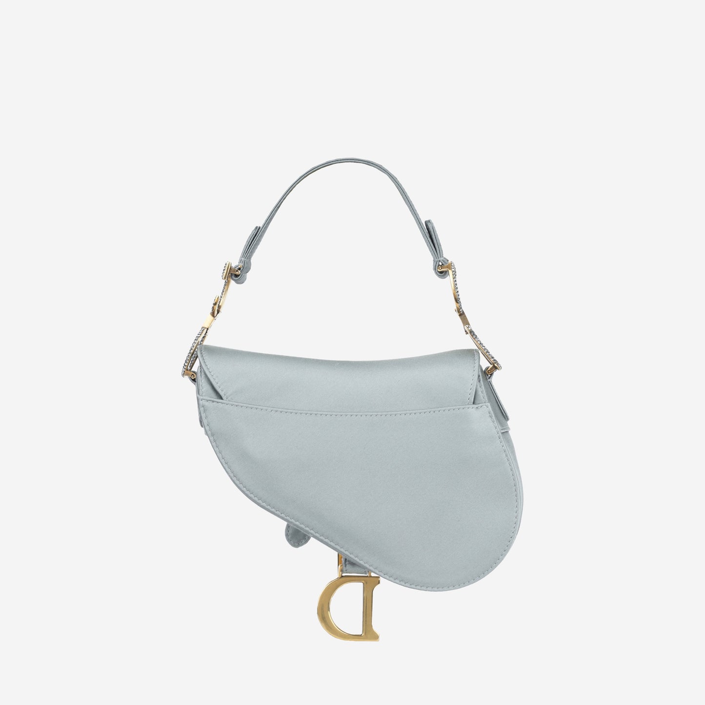 Dior Christian Saddle Bag Mini Shoulder Bag Sage Satin Ghw