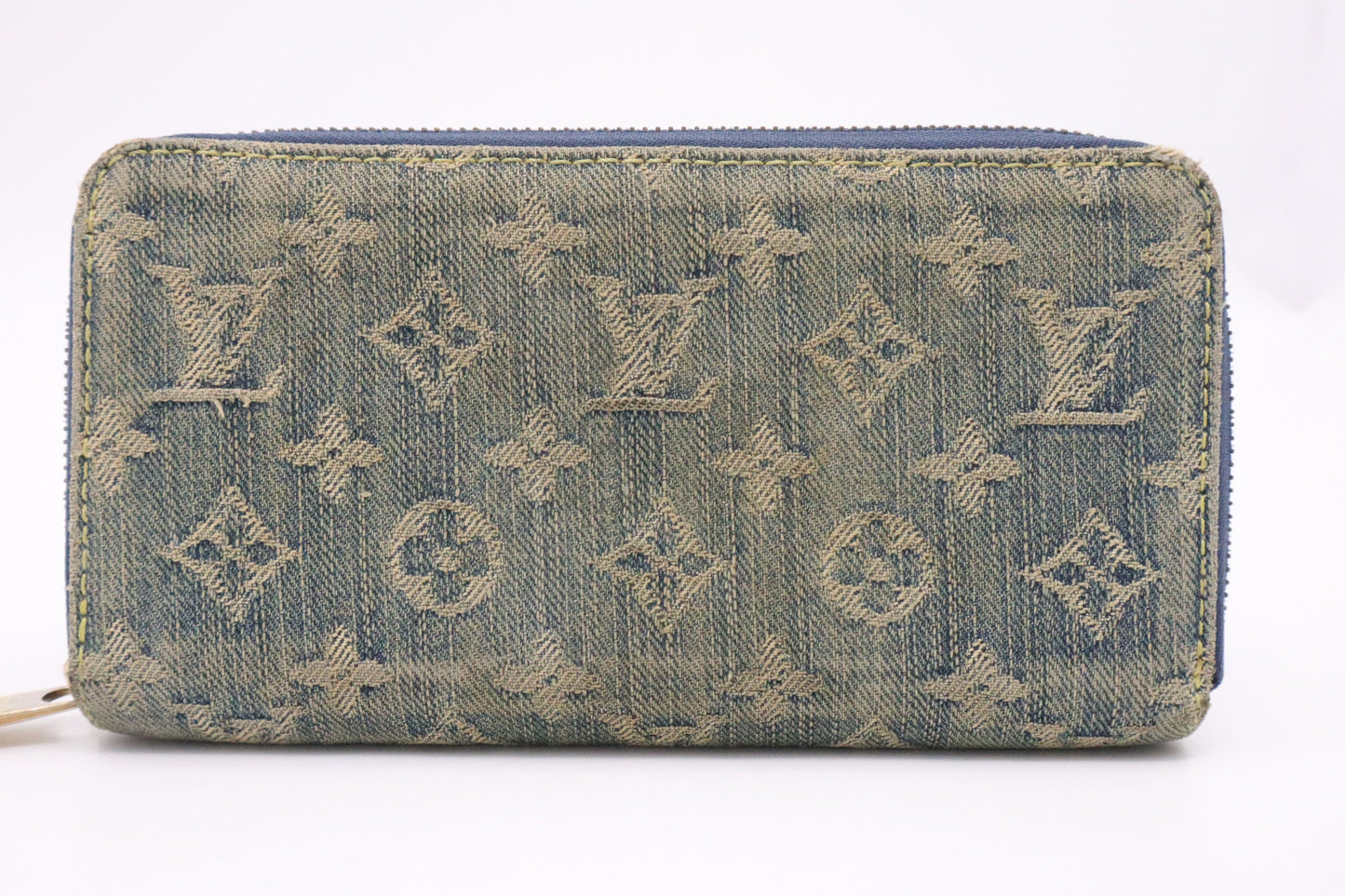 Louis Vuitton Long Zippy Monogram Canvas Denim Wallet Case Canvas 1