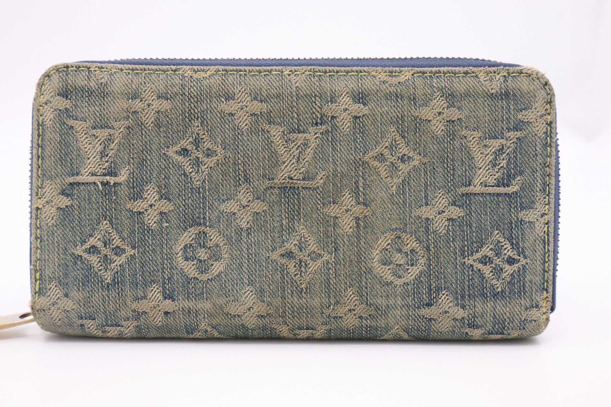 Louis Vuitton Long Zippy Monogram Canvas Denim Wallet Case Canvas 1