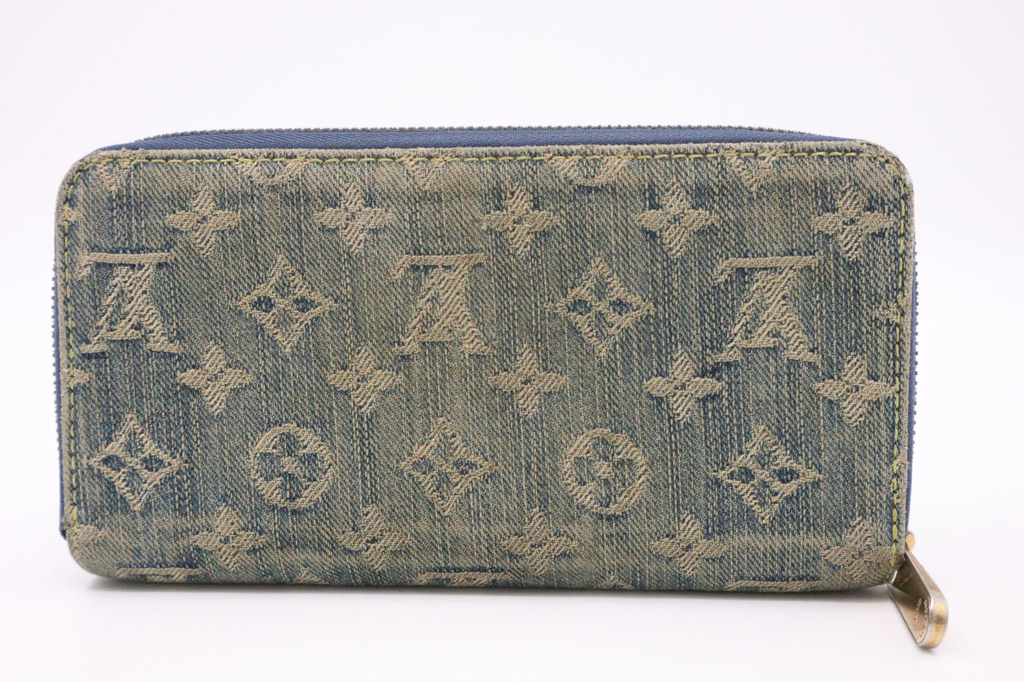 Louis Vuitton Long Zippy Monogram Canvas Denim Wallet Case Canvas 1