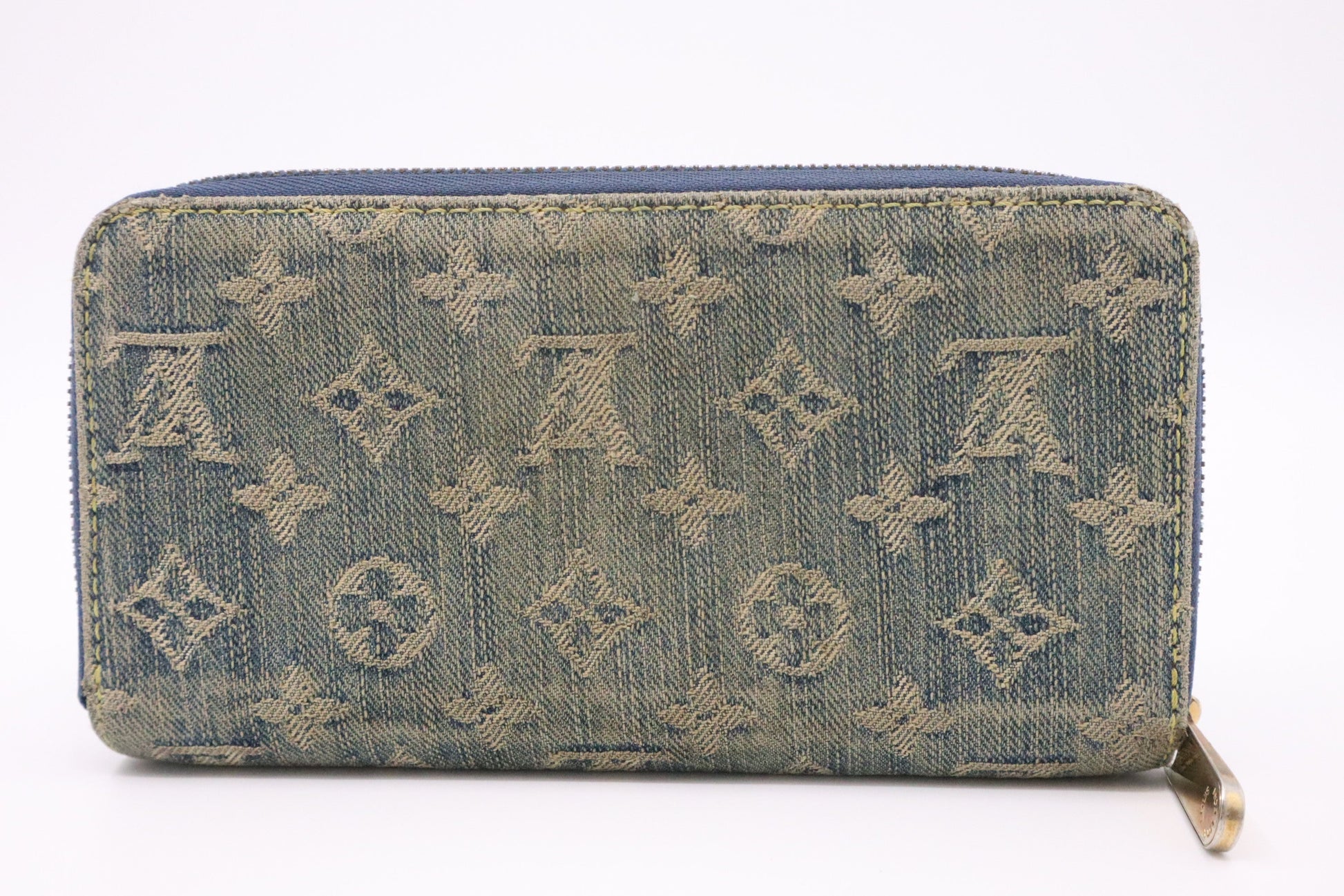 Louis Vuitton Long Zippy Monogram Canvas Denim Wallet Case Canvas 1