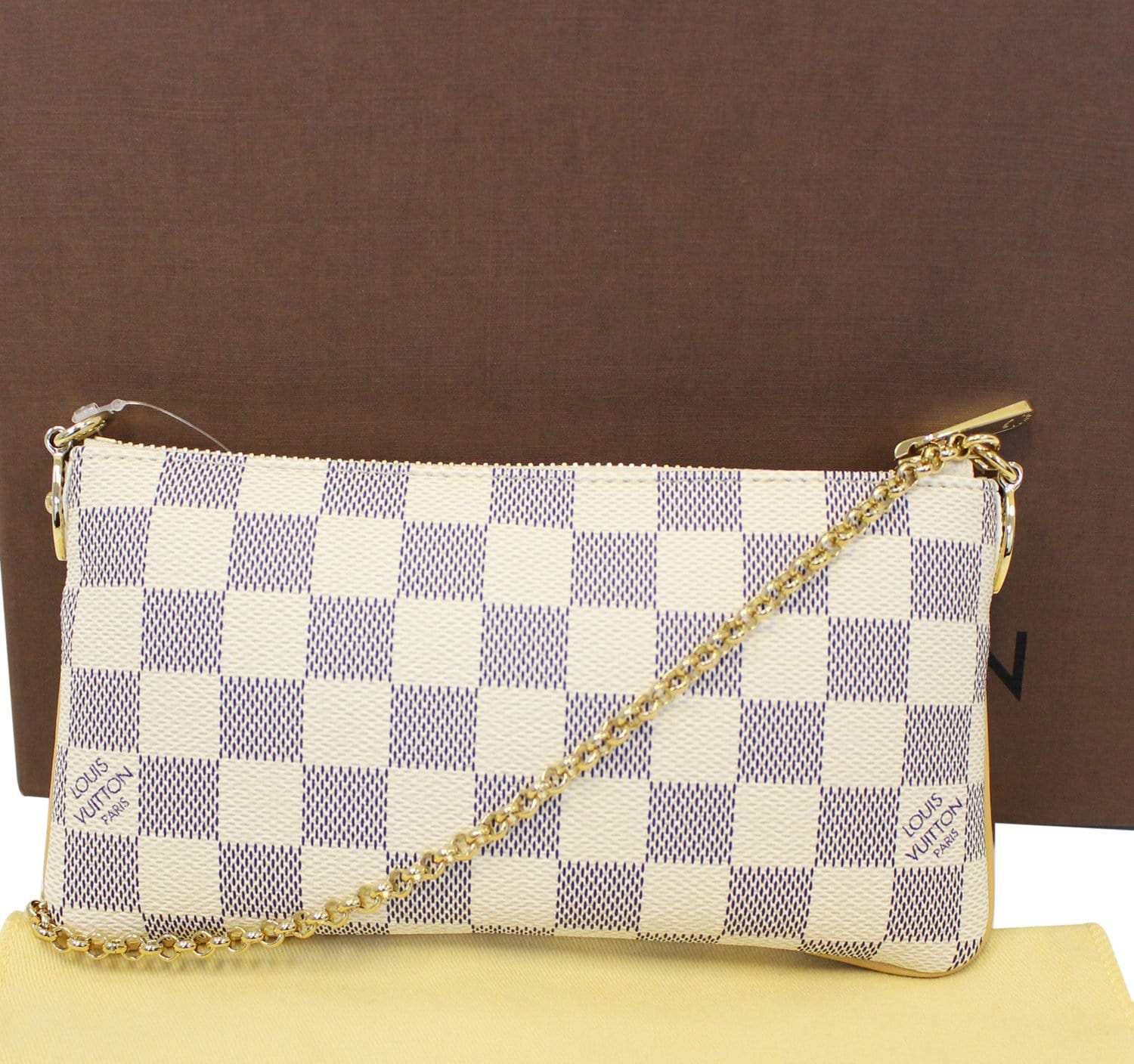 Louis Damier Azur Milla Mm Pouch Bag White Clutch Bag
