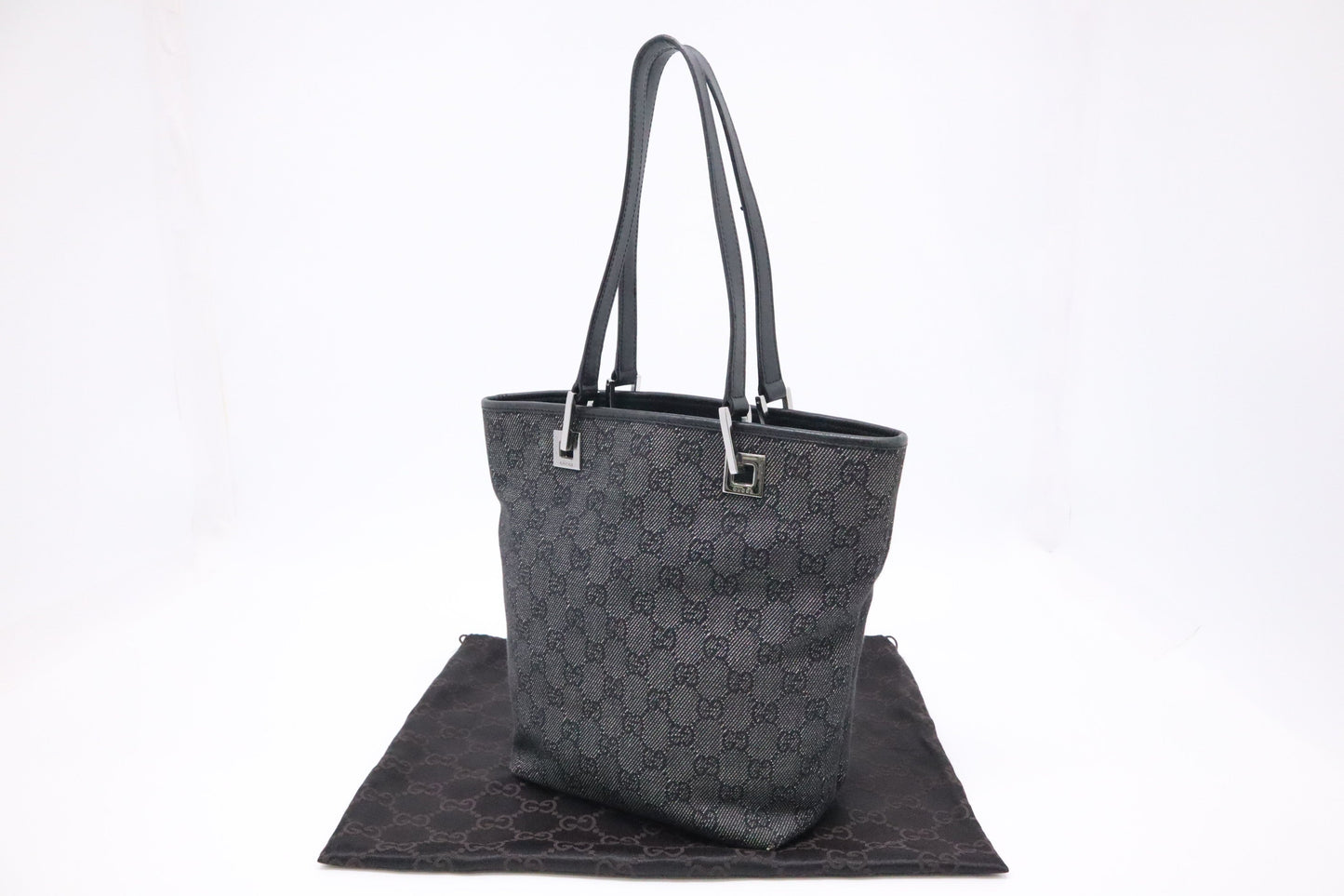 Gucci Bucket Grey Canvas Mini Bucket Bag