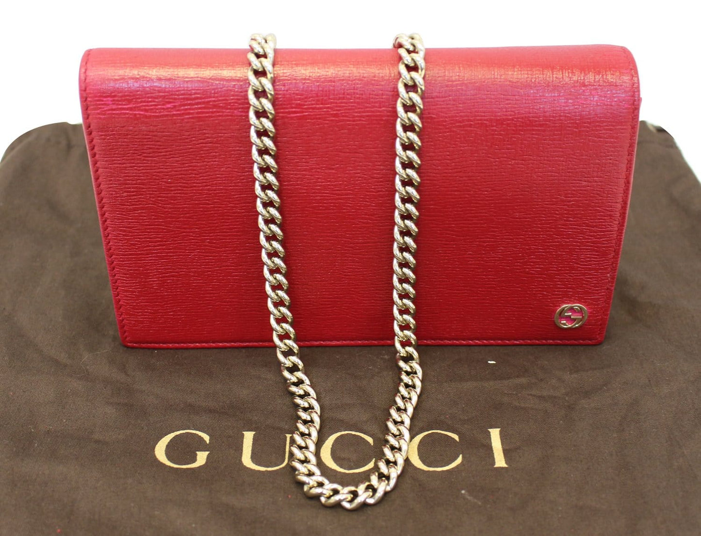 Gucci Fuchsia Crossbody Clutch Bag Red Chain Crossbody Bag