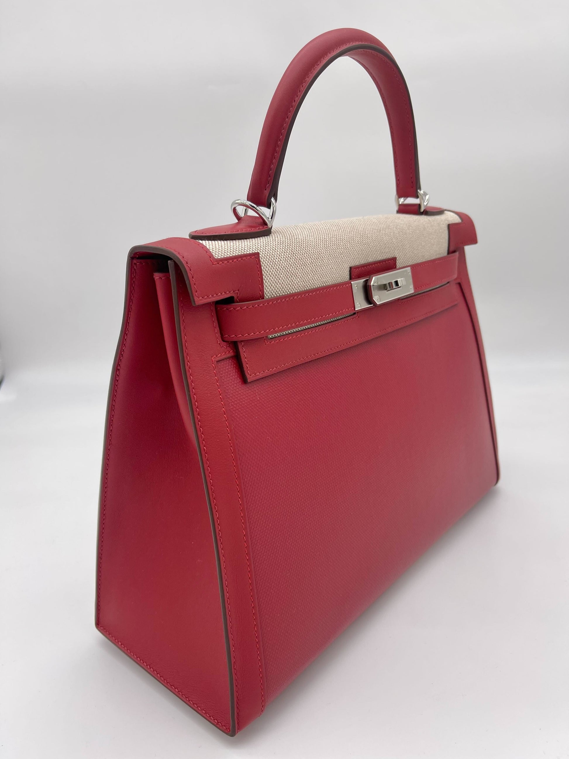 Hermes Luxury Kelly Sellier Rouge Piment Swift And Travel Bag