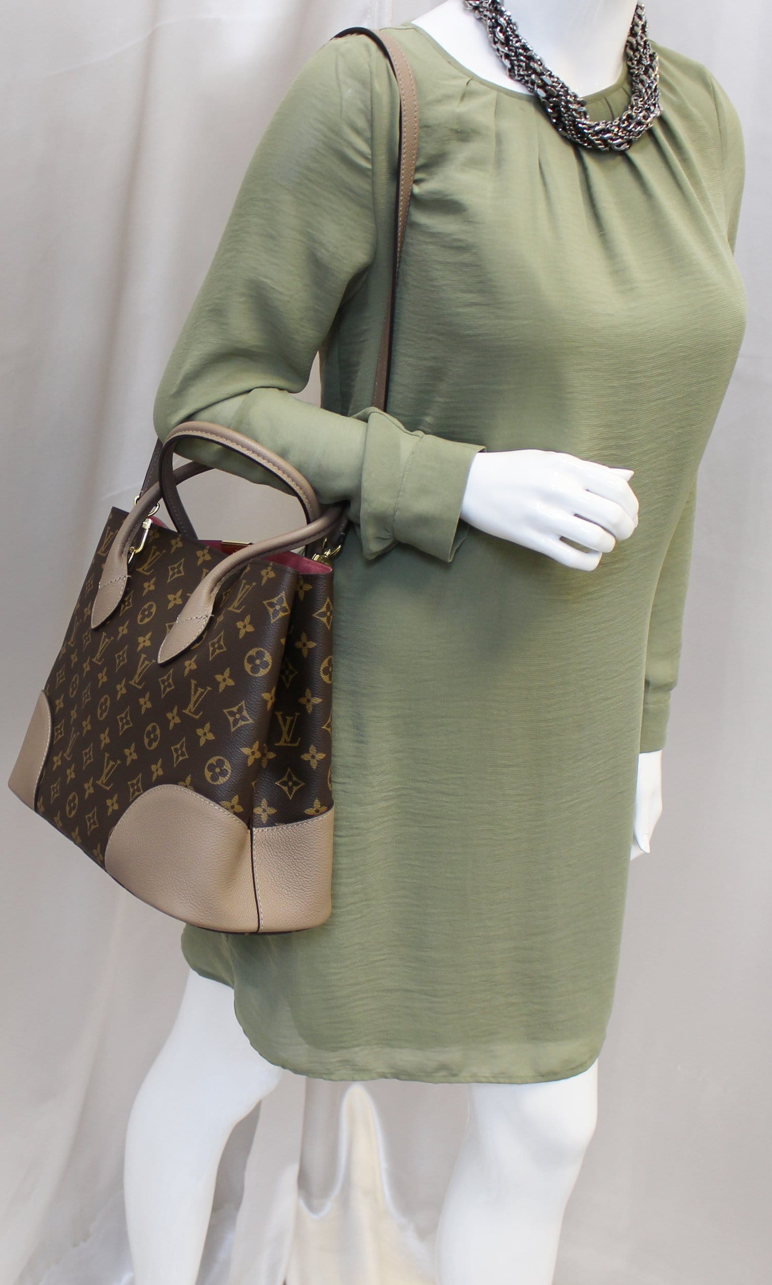 Louis Flandrin Shoulder Handbag Canvas Monogram Shoulder Bag