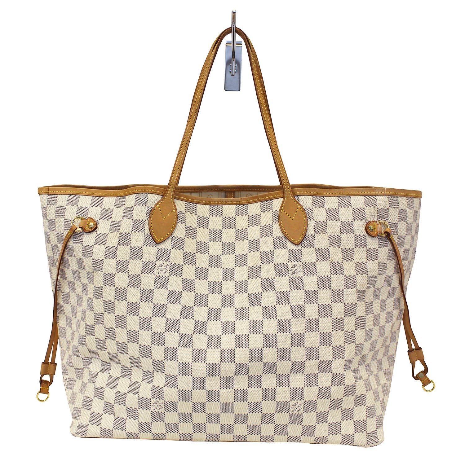 Louis Damier Azur Neverfull Gm Tote Bag White