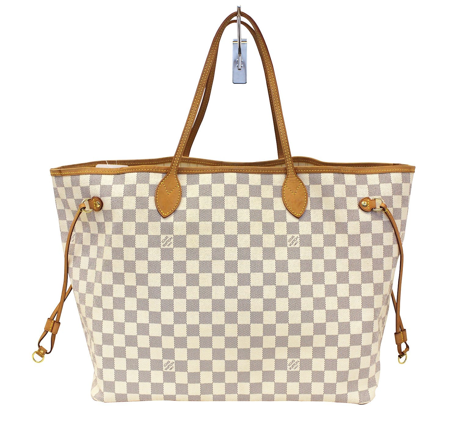 Louis Damier Azur Neverfull Gm Tote Bag White