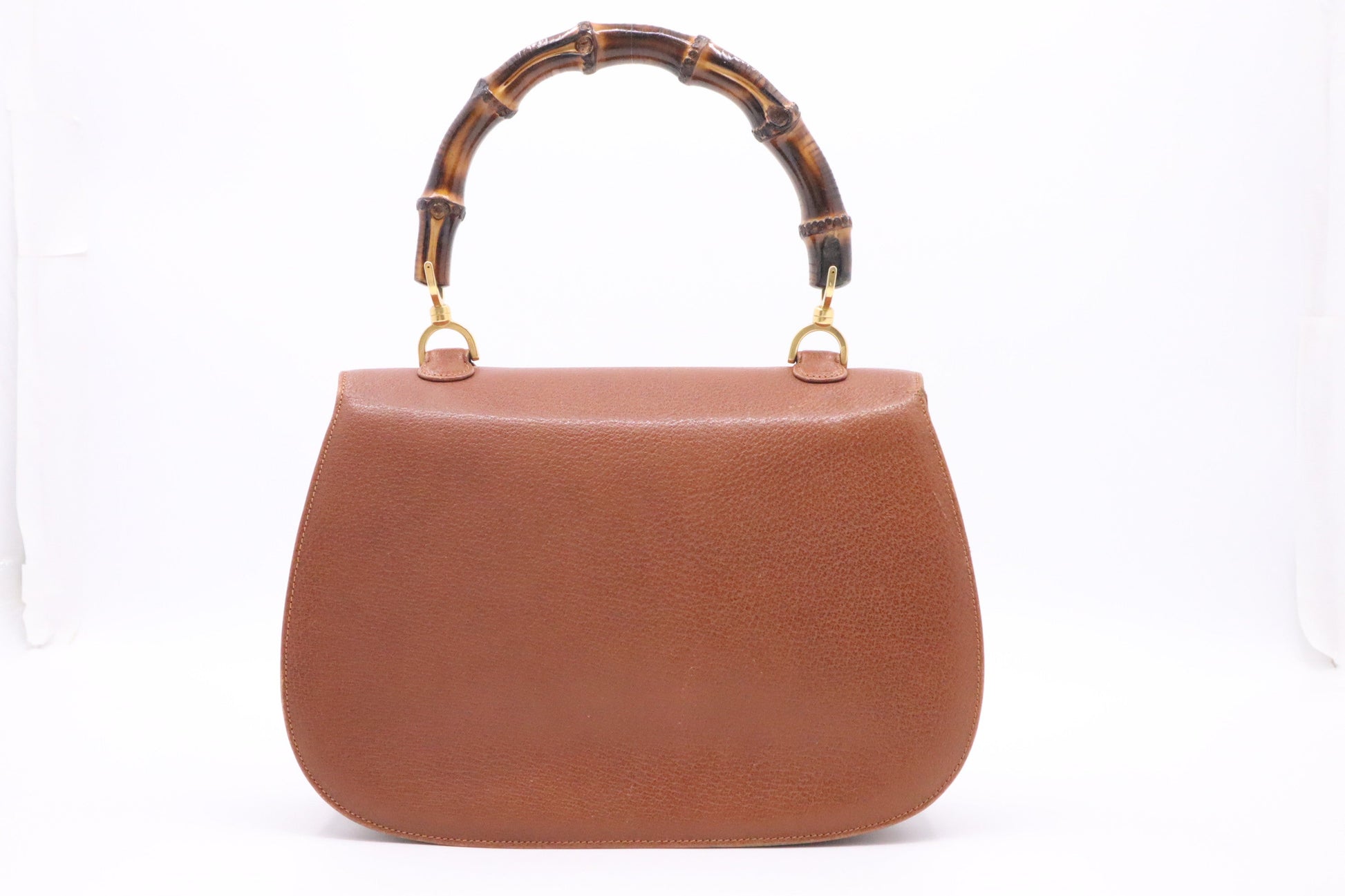 Gucci Bamboo Leather Tan Large Top Handle Handbag