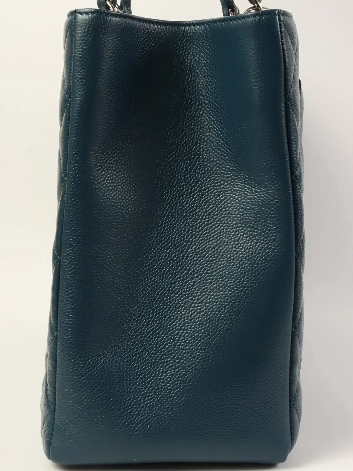 Chanel Around  Made Caviar Skin Cc Mark Stitch Chain Tote Bag Indigo Blue