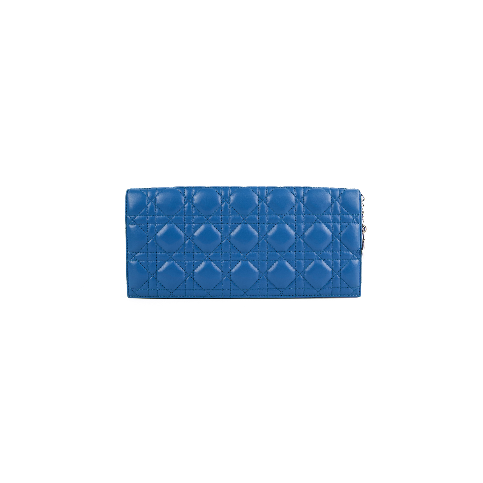 Dior Christian Cannage Clutch Lambskin Blue Clutch Bag