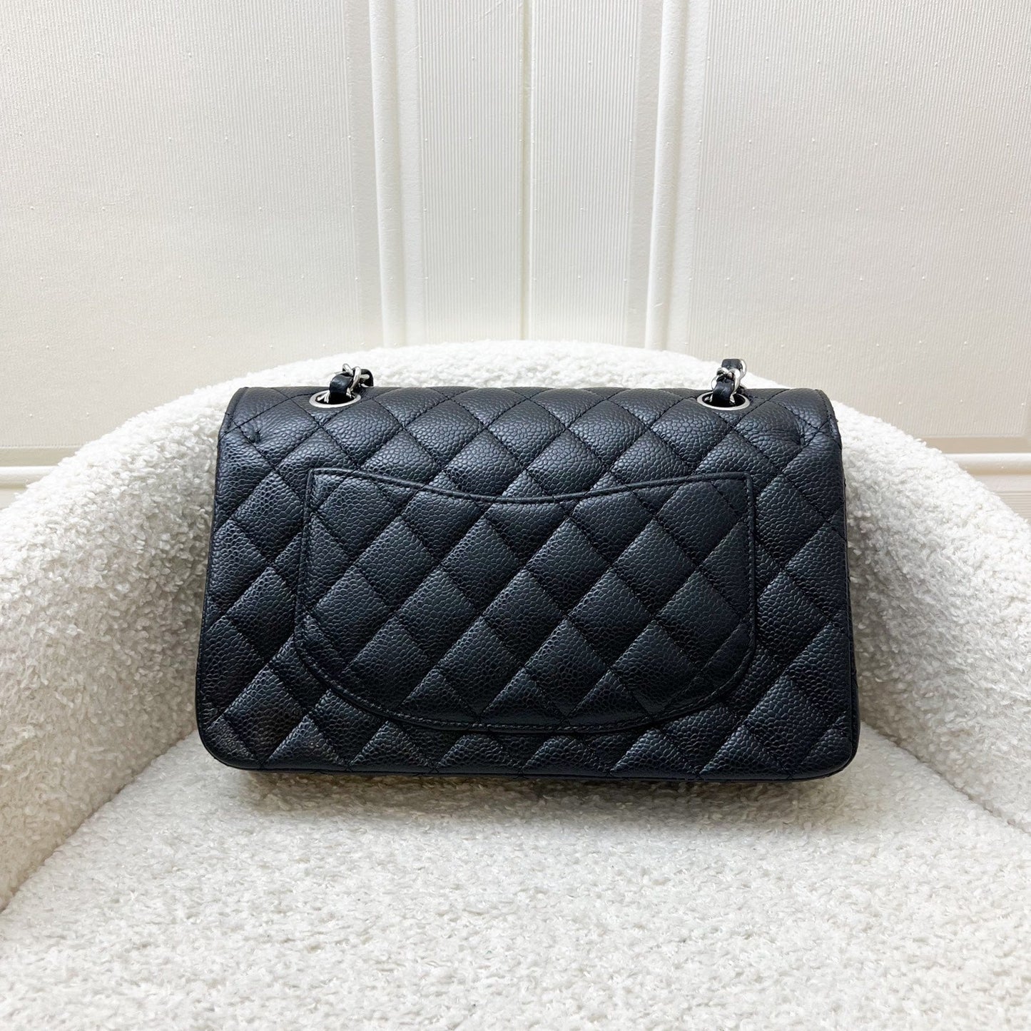 Chanel Small Classic Flap Cf In Black Caviar And Shw Bag
