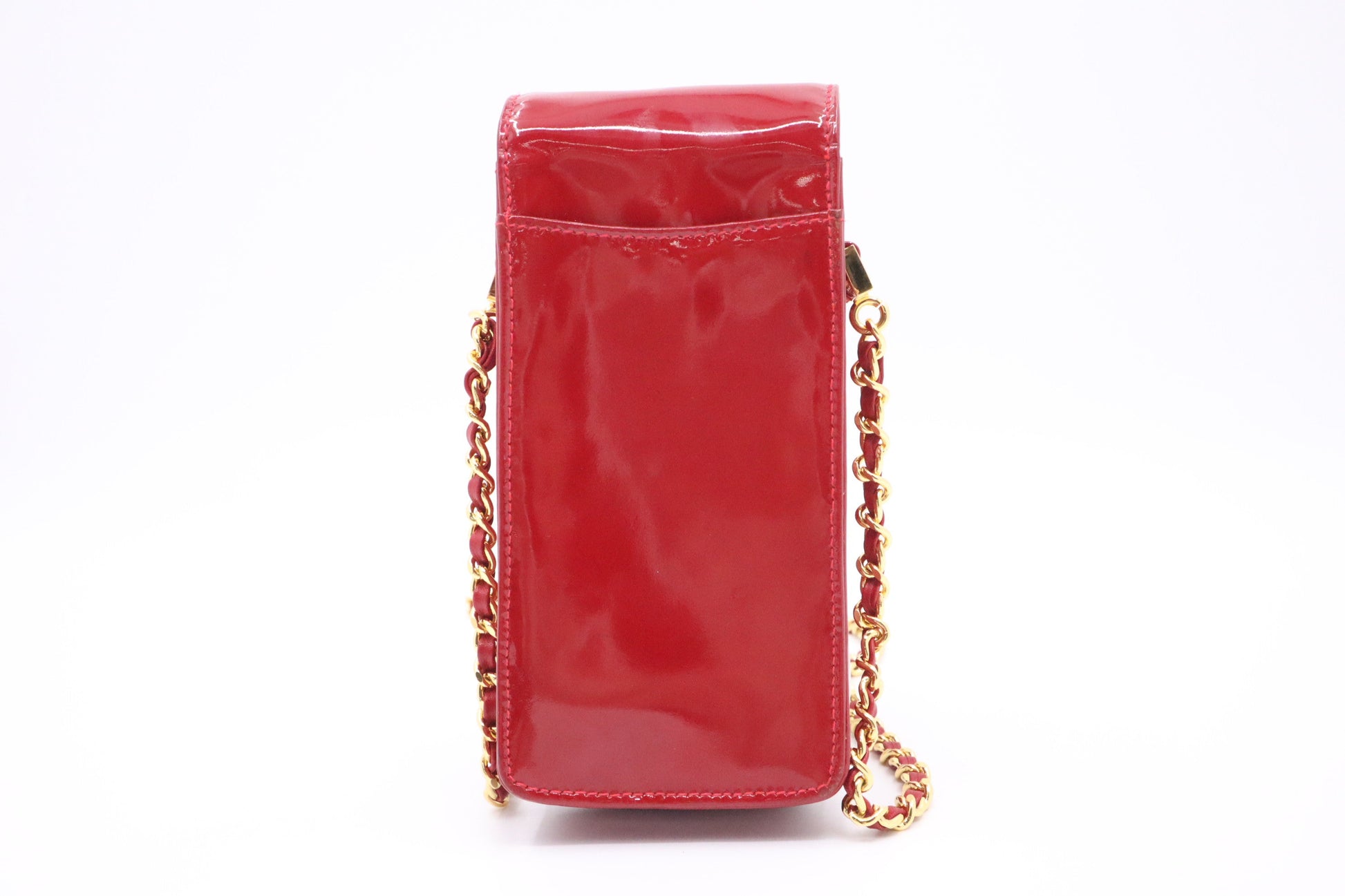 Chanel Phone Patent Red Leather Handbag