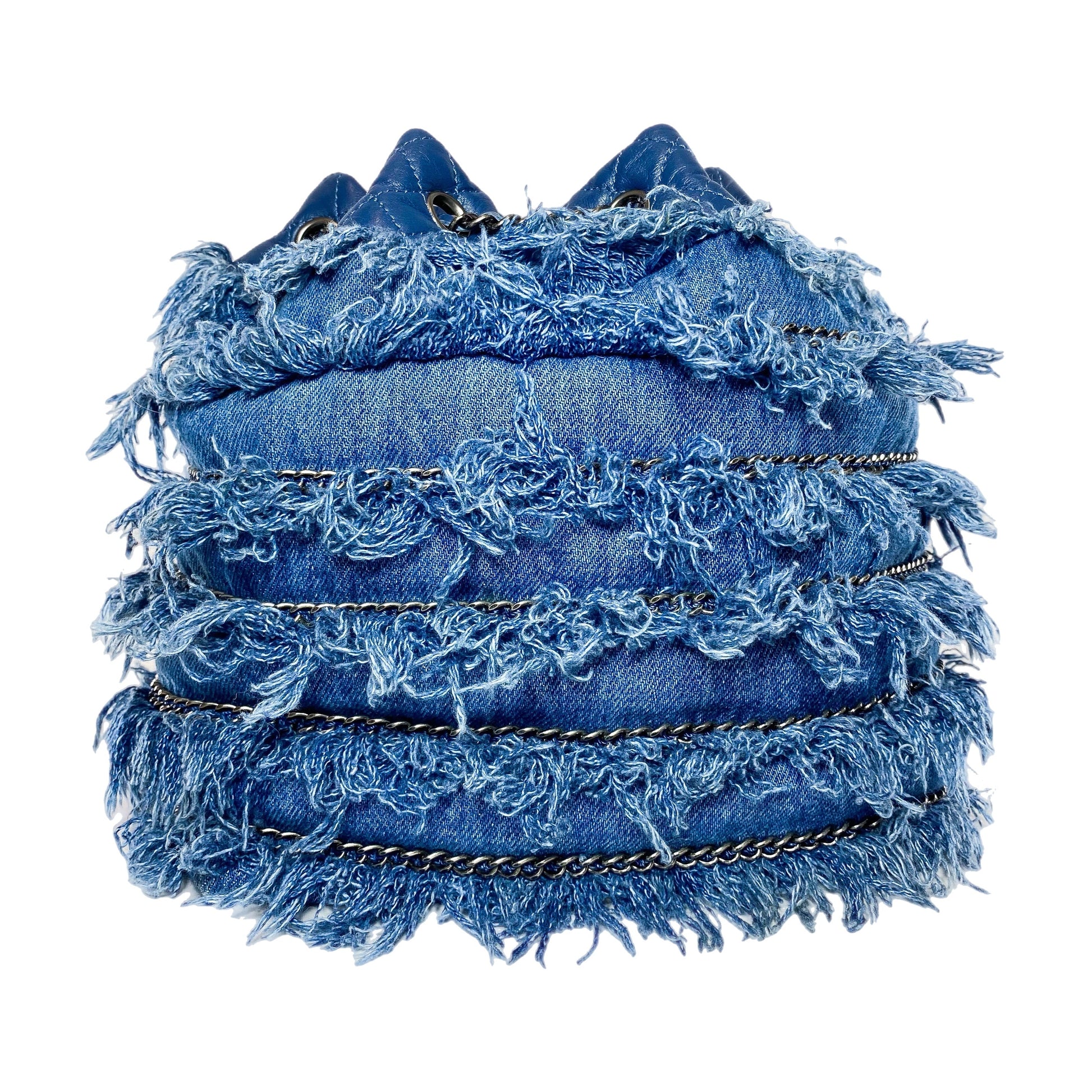 Chanel Denim Chain Bucket Bag