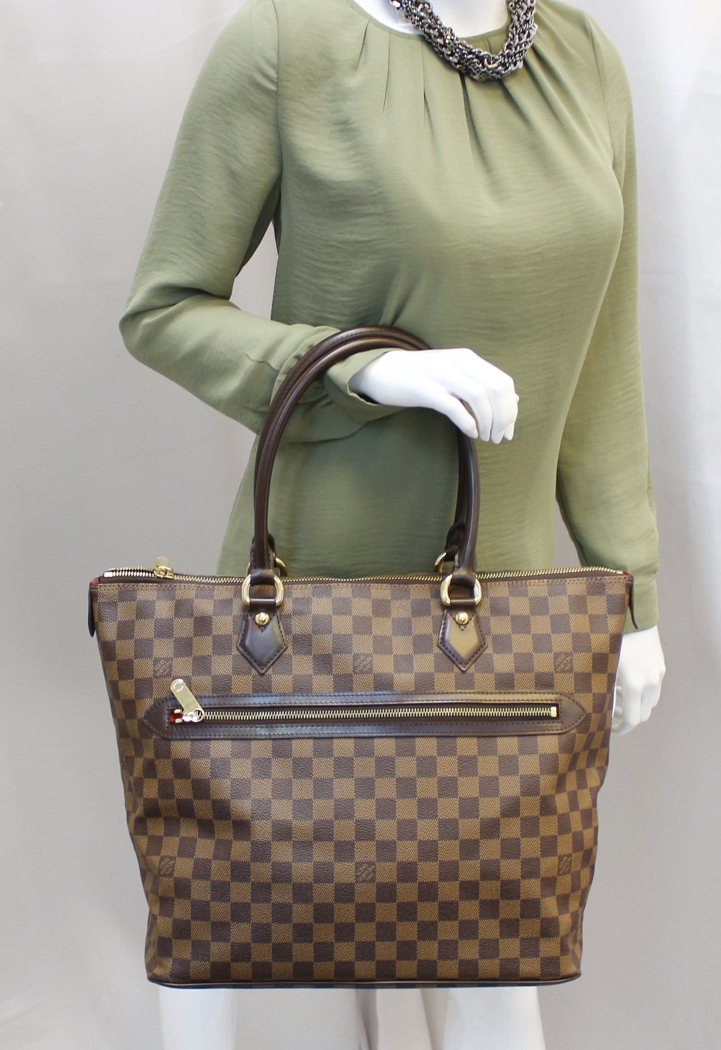 Louis Damier Ebene Saleya Gm Shoulder Tote Shoulder Bag