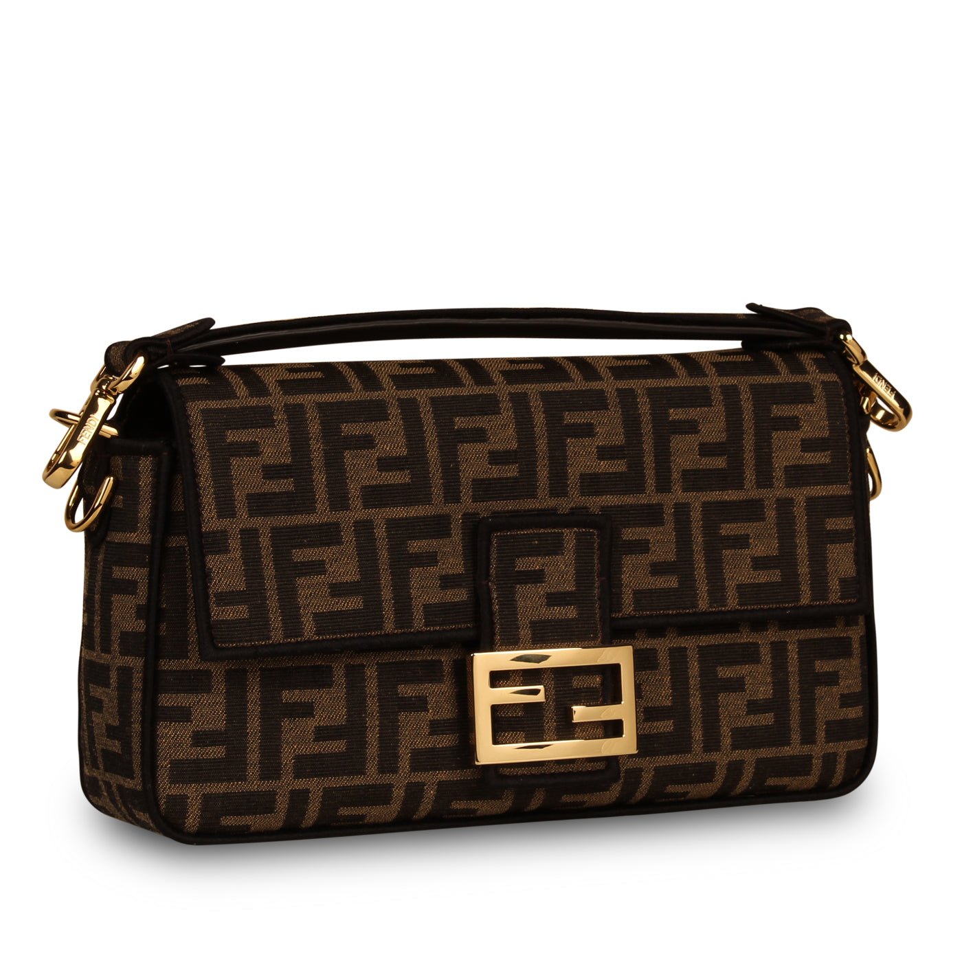 Fendi Zucca Baguette Bag Canvas Medium Shoulder Bag