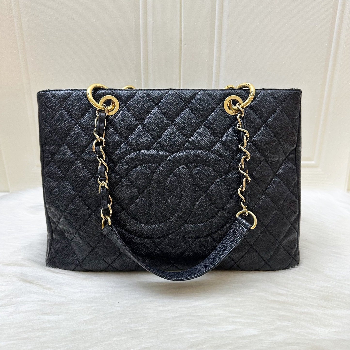 Chanel Grand Shopping Tote Gst in Black Caviar and Ghw