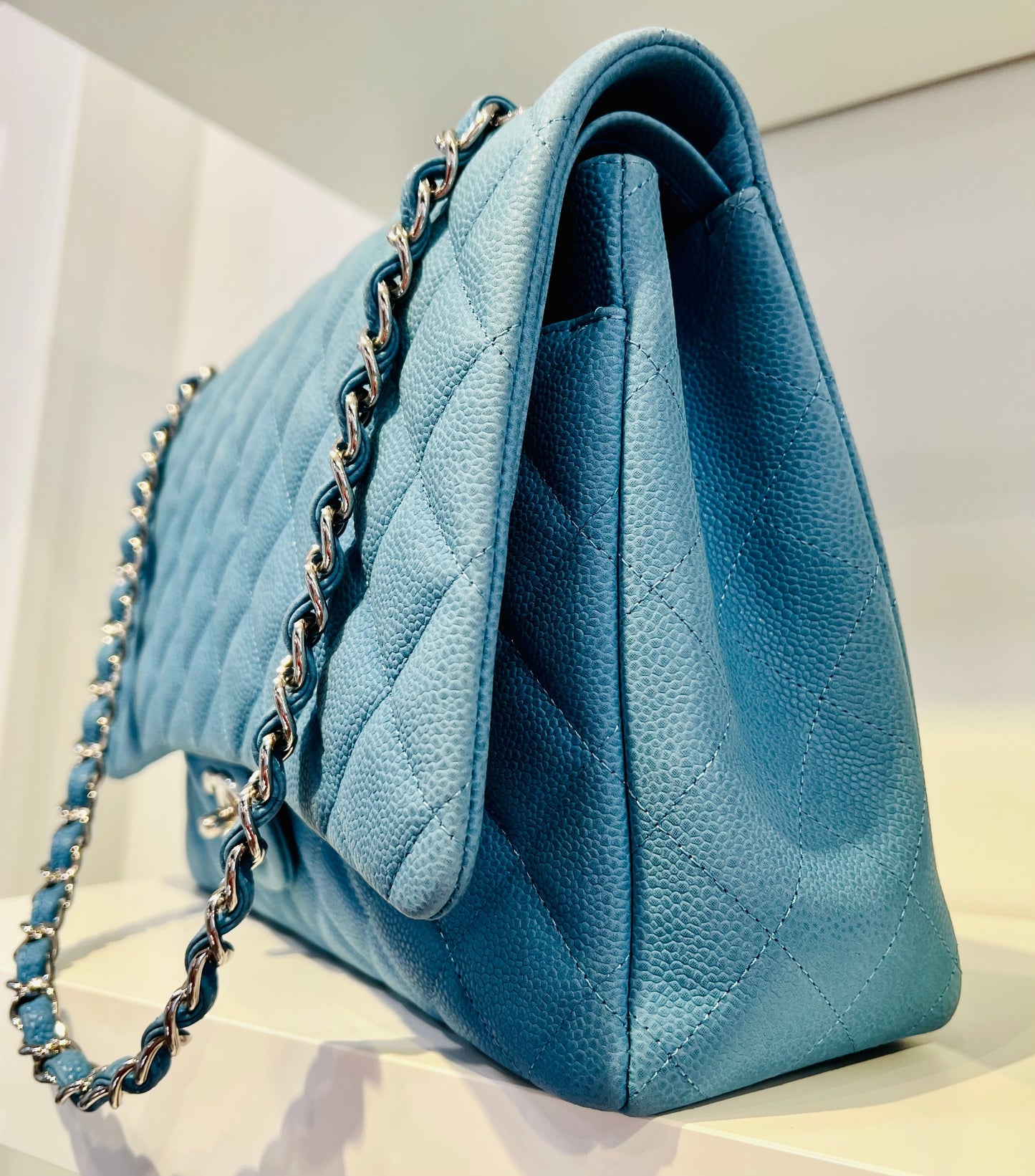 Chanel Maxi Flap Caviar Double Flap -HS Leather Shoulder Bag