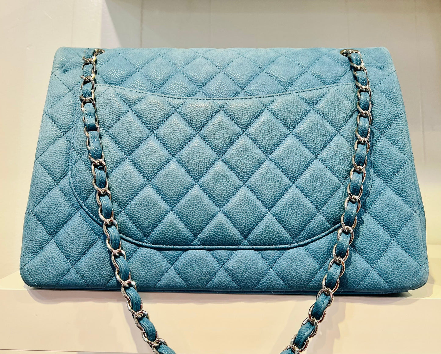 Chanel Maxi Flap Caviar Double Flap -HS Leather Shoulder Bag
