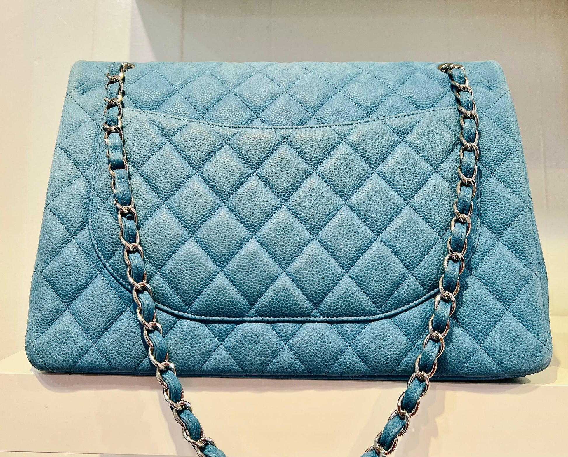 Chanel Maxi Flap Caviar Double Flap -HS Leather Shoulder Bag