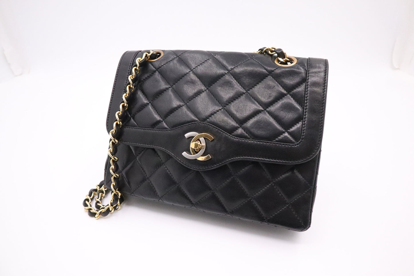 Chanel Paris Double Flap MatelassÃ© Black Small Leather Handbag