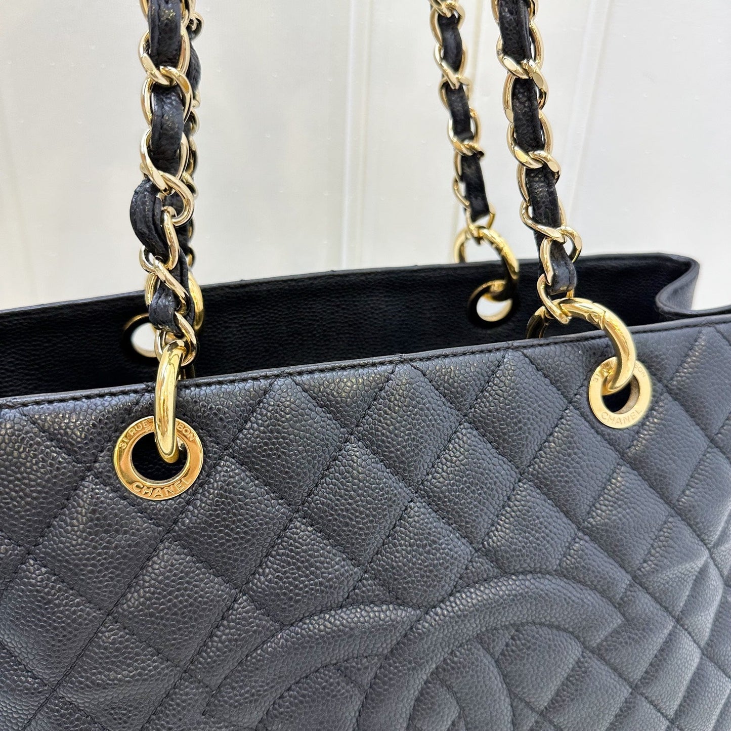 Chanel Grand Shopping Tote Gst in Black Caviar and Ghw