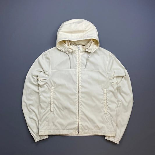 Prada Handbag Sport 00s Packable Detachable Hood Windbreaker Jacket Cream