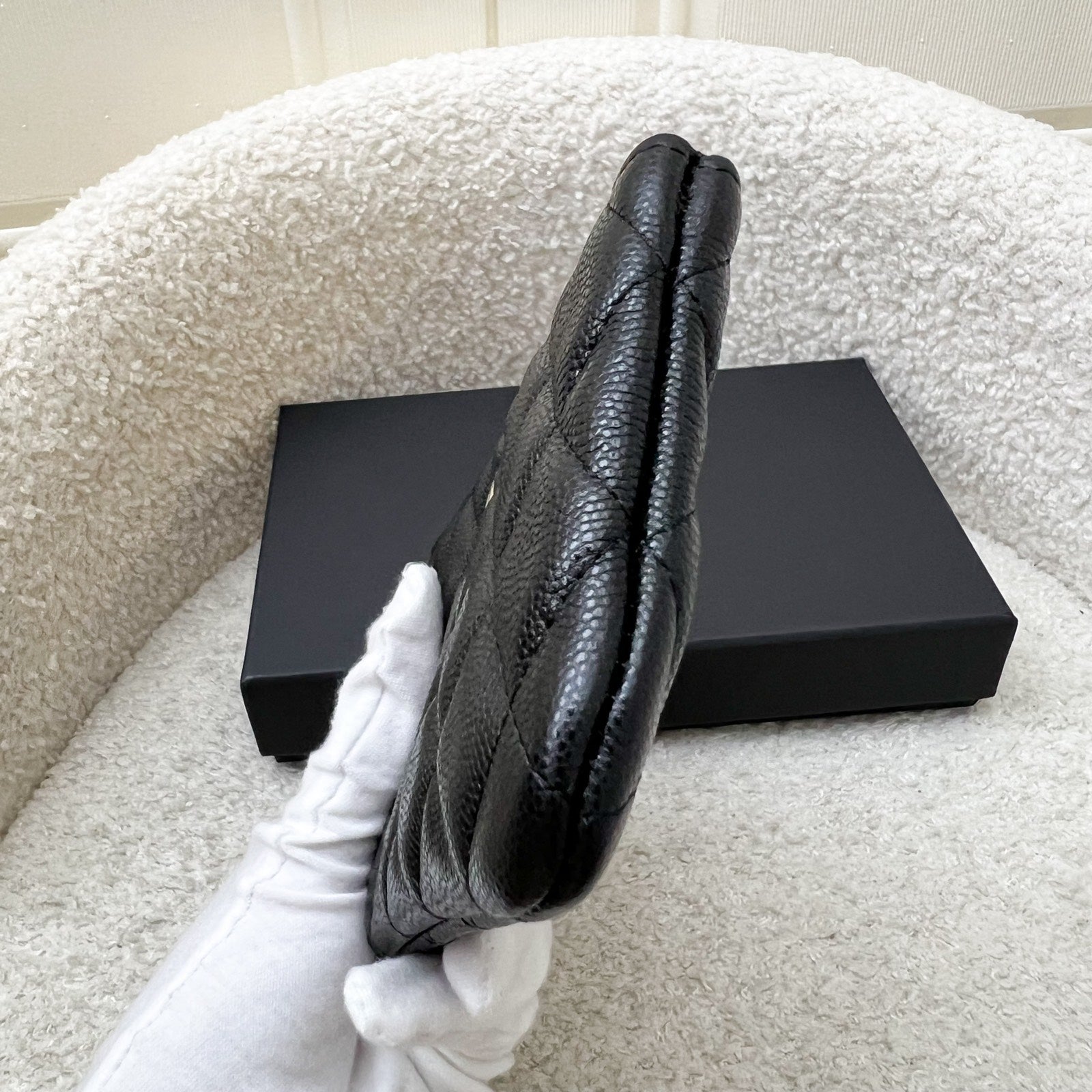 Chanel Mini O Case / Pouch in Black Caviar and Shw ( ) Handbag