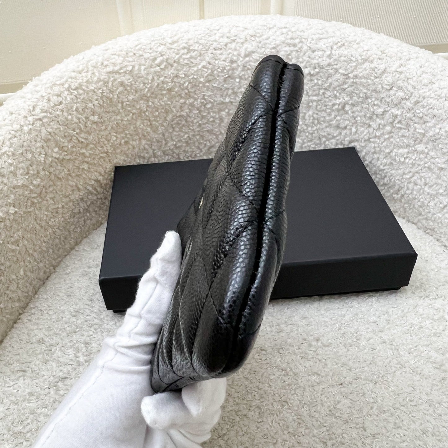 Chanel Mini O-Case Pouch In Black Caviar And Shw ( ) Bag