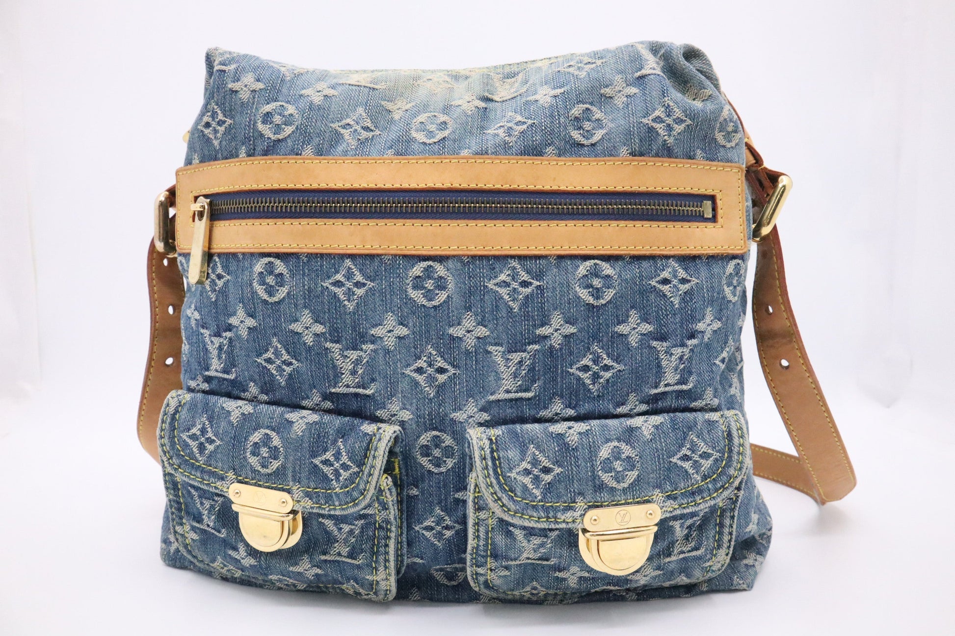 Louis Vuitton Baggy GM Denim Monogram Canvas Handbag