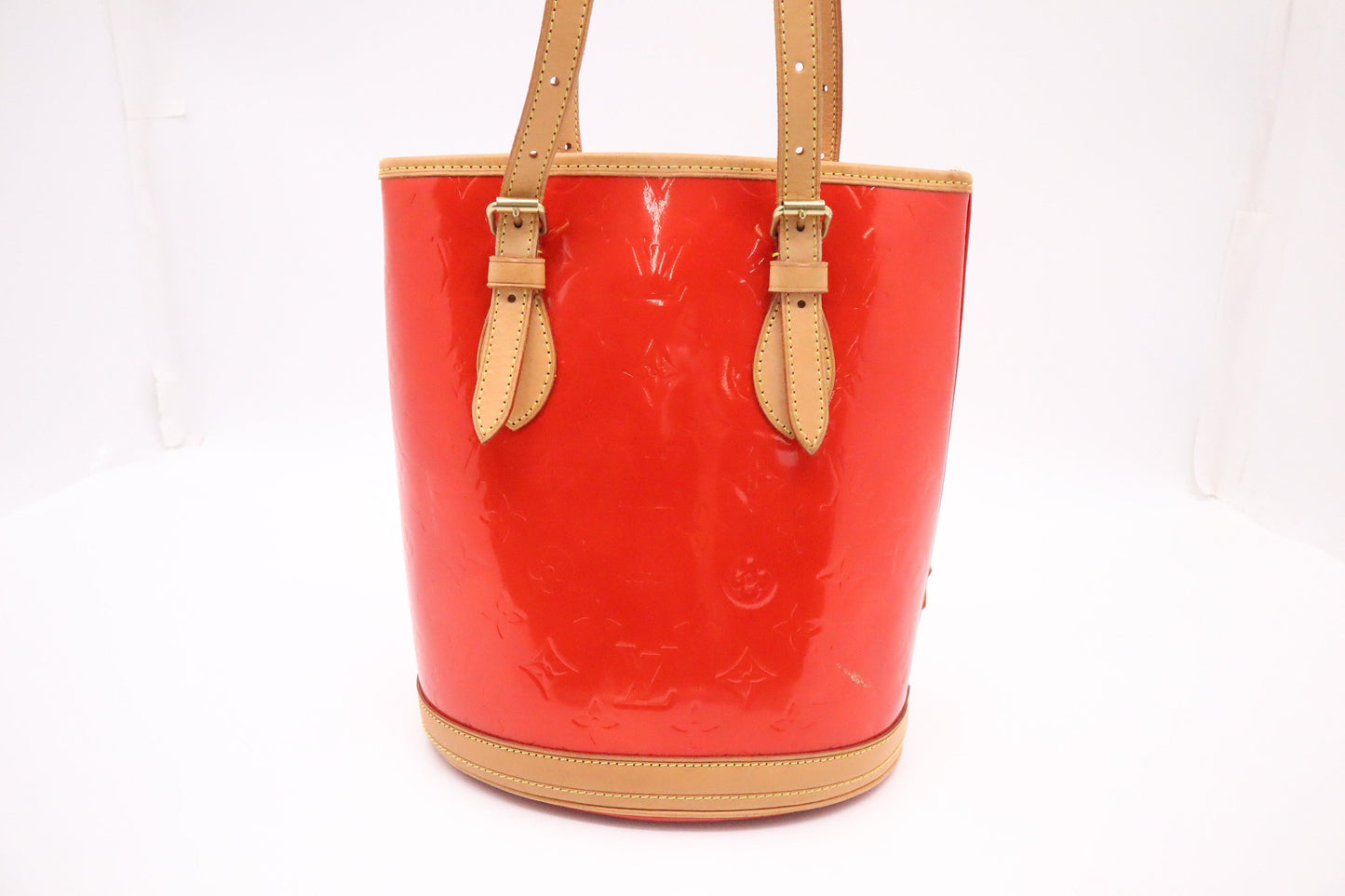 Louis Vuitton Bucket PM Vernis Leather Red Bucket Bag
