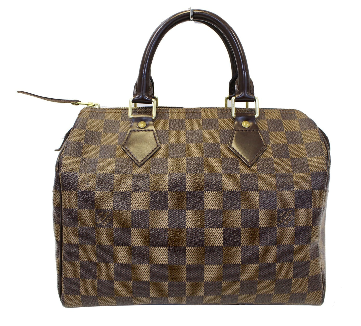 Louis Damier Ebene Speedy Satchel Bag Brown Travel Bag