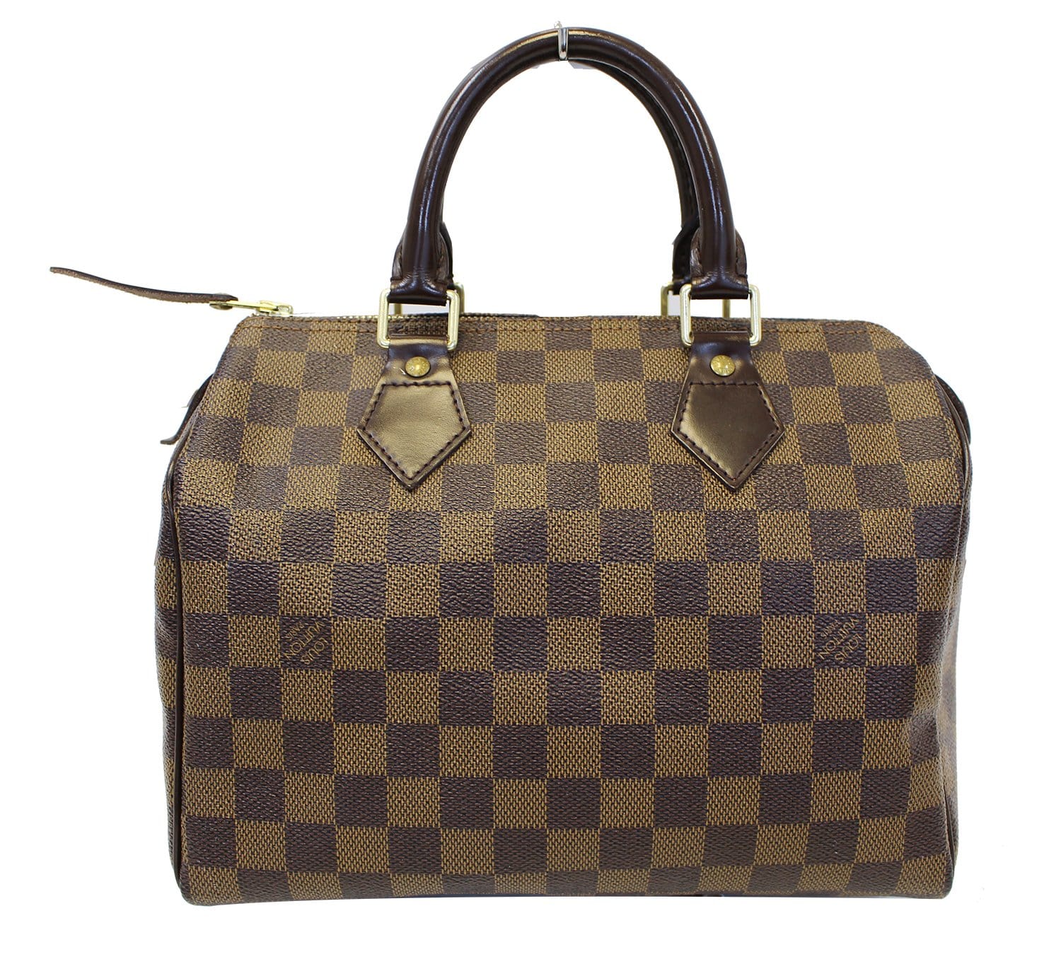 Louis Damier Ebene Speedy Satchel Bag Brown Travel Bag