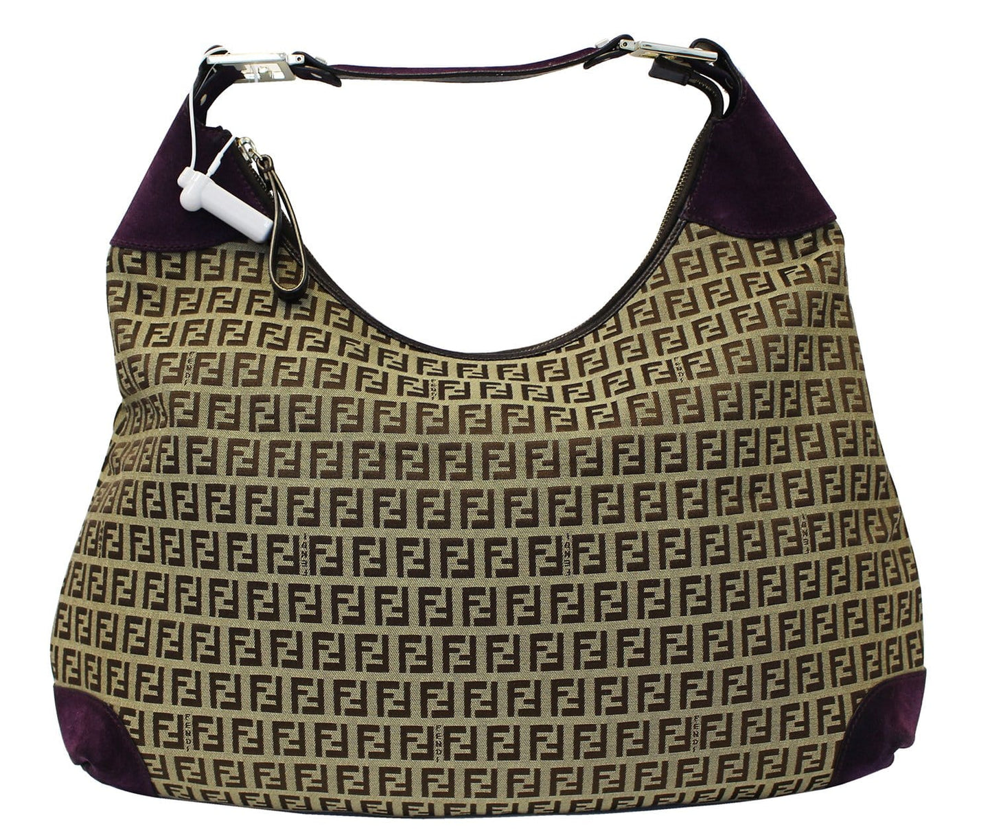 Fendi Forever Hobo Bag Canvas Monogram Beige