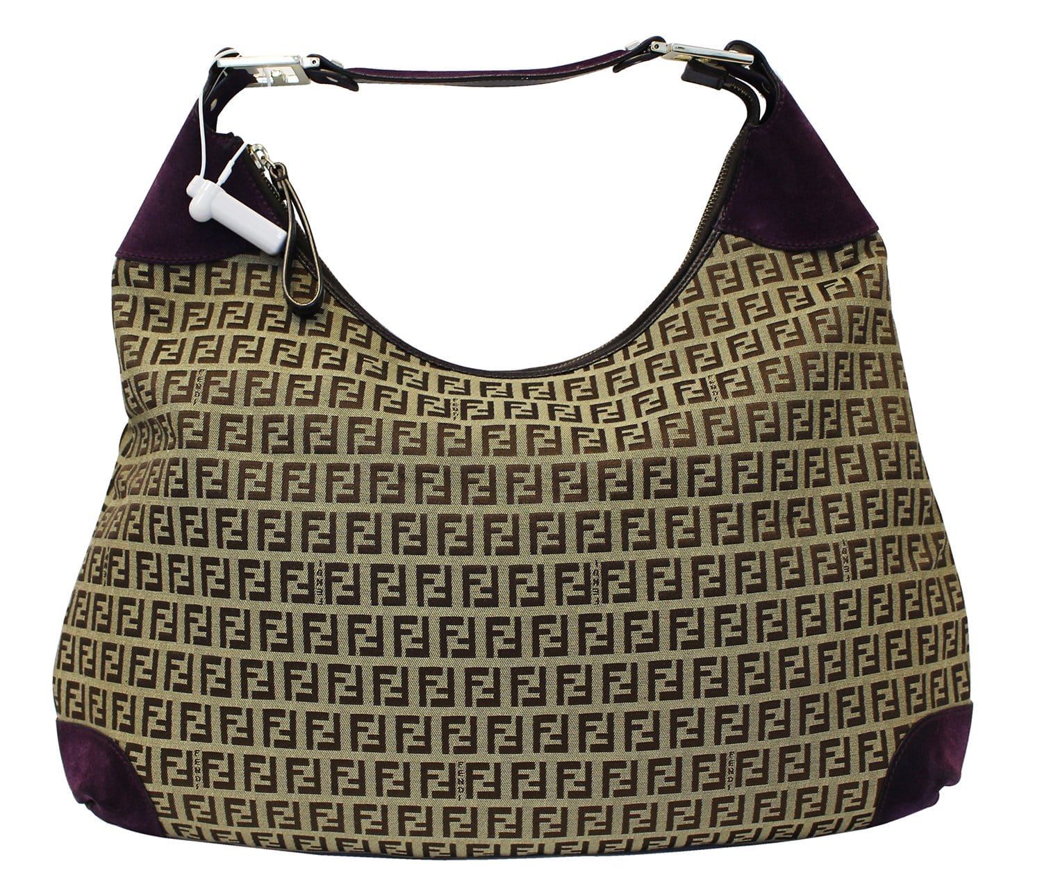 Fendi Forever Hobo Bag Canvas Monogram Beige