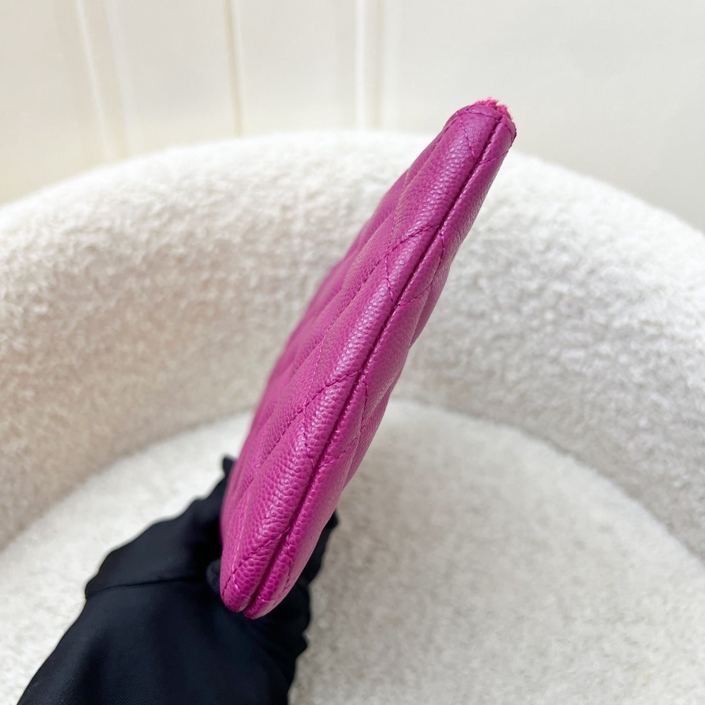 Chanel Classic Small O-Case in Fuschia Caviar and LGHW